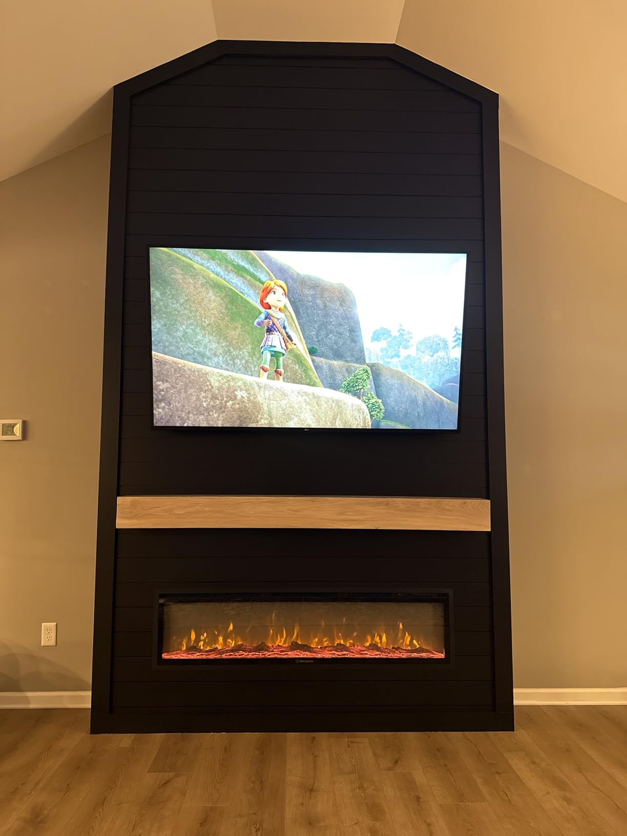 Westinghouse 50 Inch Electric Fireplace Heater, Compatible with Alexa & Google Home, Wall Mount or in-Wall Recessed Fireplace Insert, 24 Hour Timer, Color Changing Flames, 750W/1500W Indoor Heater customer photo 2