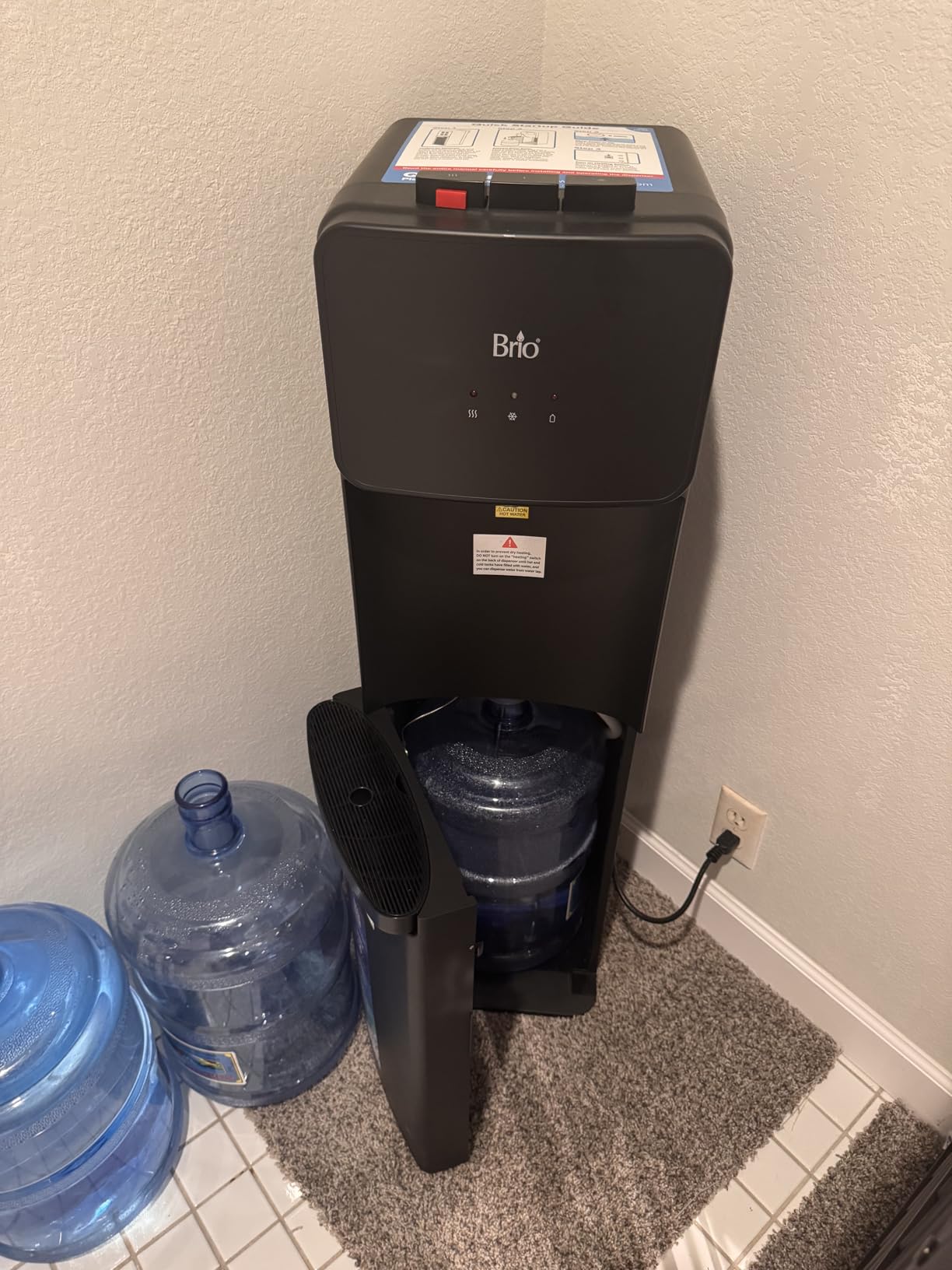 Brio 130 Series Bottom Load Water Cooler Dispenser for 5 Gallon Bottles, Hot, Room & Cold, Great for Home or Office, Child Safety Lock, Empty Bottle Alert, Energy Star 3.0, Black customer photo 1
