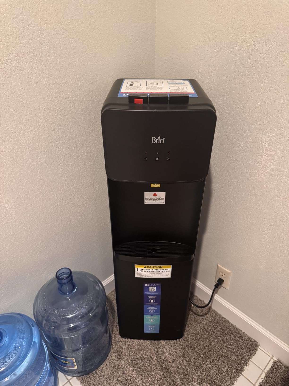 Brio 130 Series Bottom Load Water Cooler Dispenser for 5 Gallon Bottles, Hot, Room & Cold, Great for Home or Office, Child Safety Lock, Empty Bottle Alert, Energy Star 3.0, Black customer photo 2