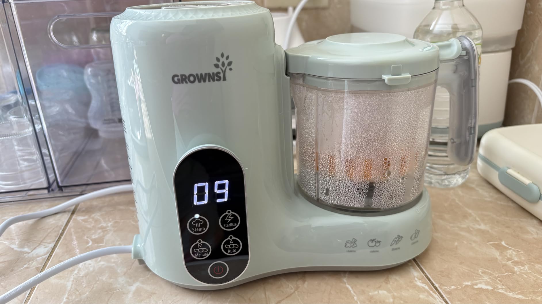 Grownsy Baby Food Maker, Steamer & Blender Baby Food Processor, Dark Grey | BPA-Free Elevated Steam Basket, Healthy Homemade Baby Food Purees, Starting Solids & BLW, Baby Feeding Essentials, 6+ Months customer photo 1