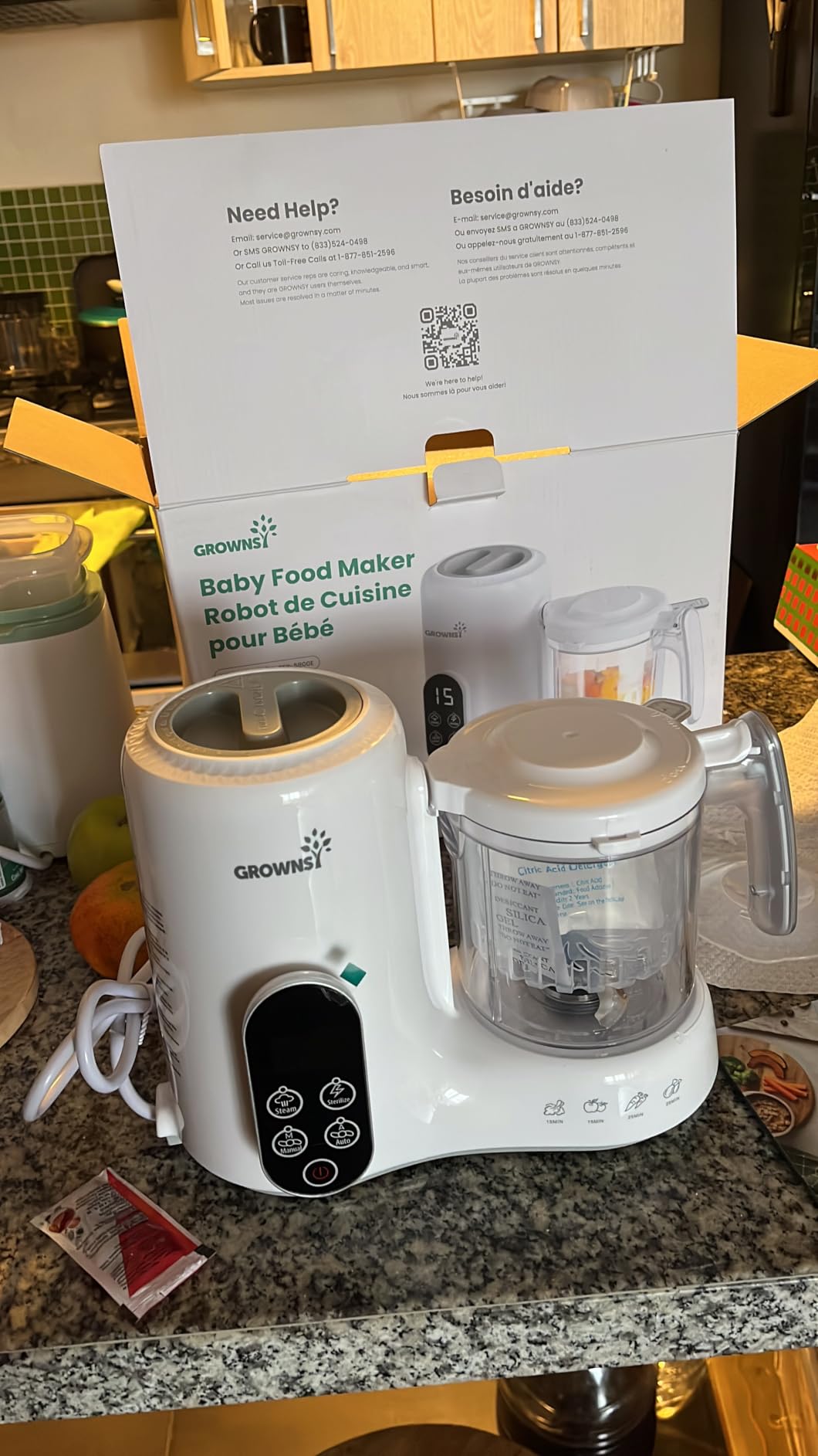 Grownsy Baby Food Maker, Steamer & Blender Baby Food Processor, Dark Grey | BPA-Free Elevated Steam Basket, Healthy Homemade Baby Food Purees, Starting Solids & BLW, Baby Feeding Essentials, 6+ Months customer photo 2