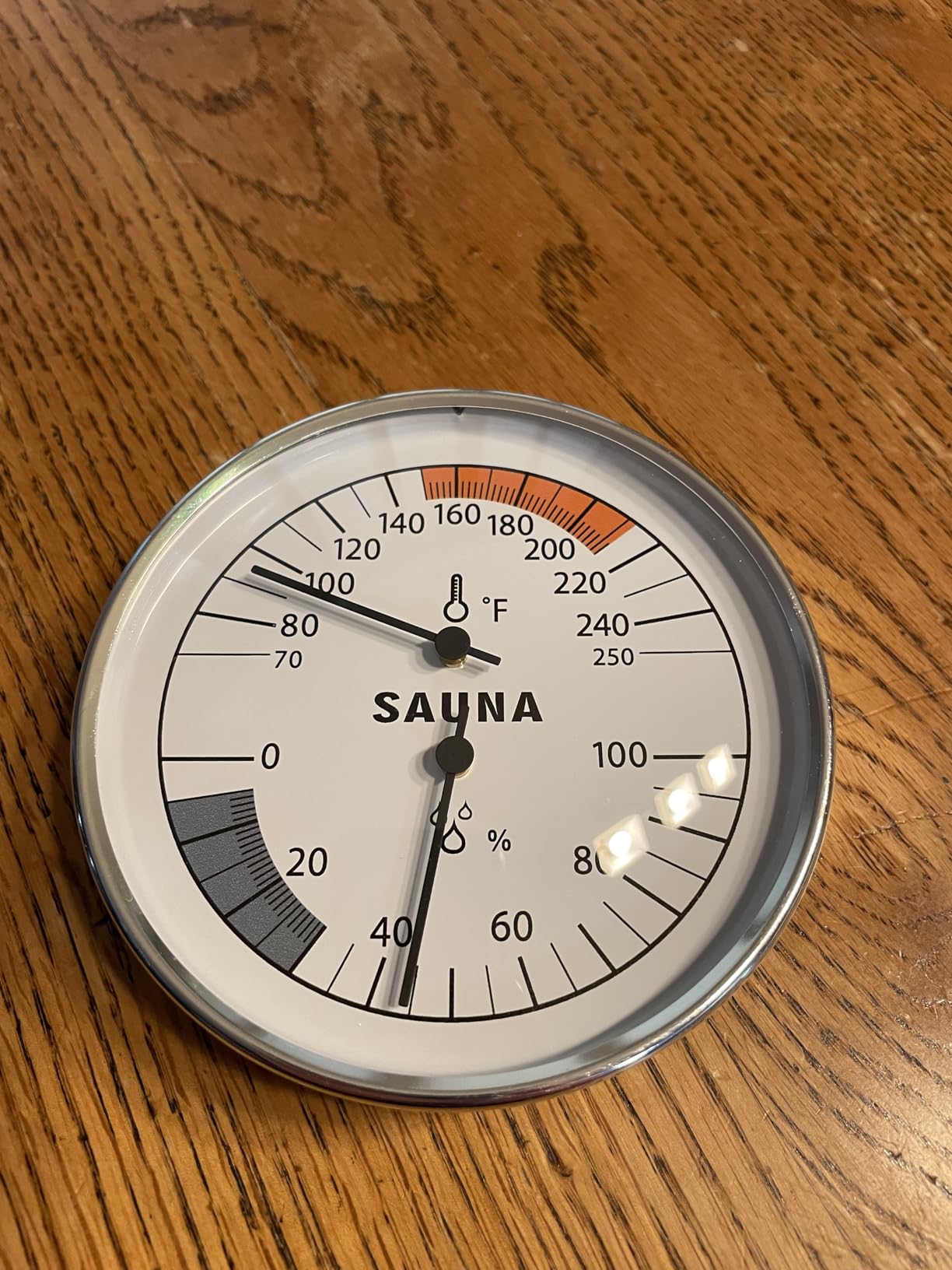 Sauna Thermometer Hygrometer 2-in-1, Mechanical Fahrenheit Temp Gauge | Monitor sauna temperature and humidity with a durable mechanical gauge for steam rooms, infrared saunas, and home use customer photo 2