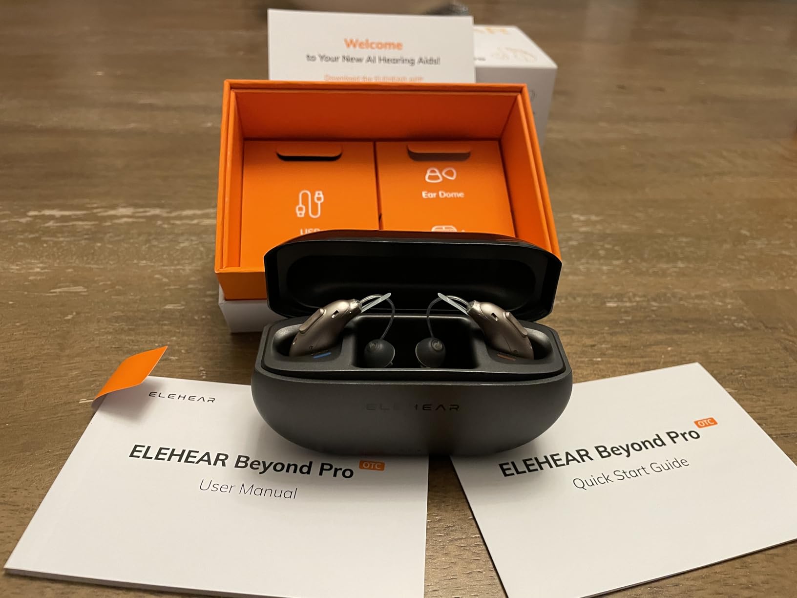 ELEHEAR-Beyond Pro OTC Hearing Aids, Bluetooth Rechargeable, Premium Sound | 50dB Enhancement, VocClear 2.0 AI, 30% Clearer Speech, Bluetooth 5.3 App, Music Mode, 100 hours Total Battery, Champagne Gold customer photo 1