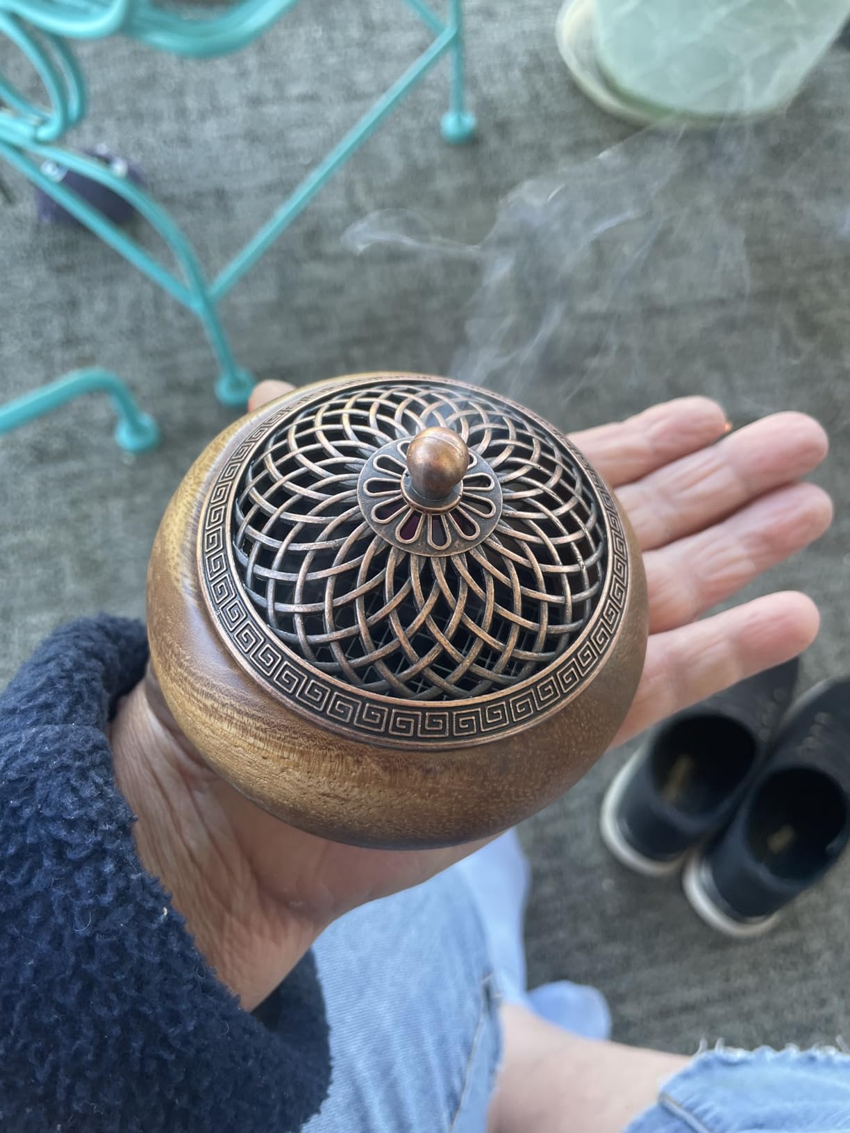 Acacia Wood Incense Burner for Cones & Coils, with Sticks Holder | 3-in-1 Wooden Meditation Accessory, Zen Yoga Home Decor for Living Room, Bedroom and Spa customer photo 1