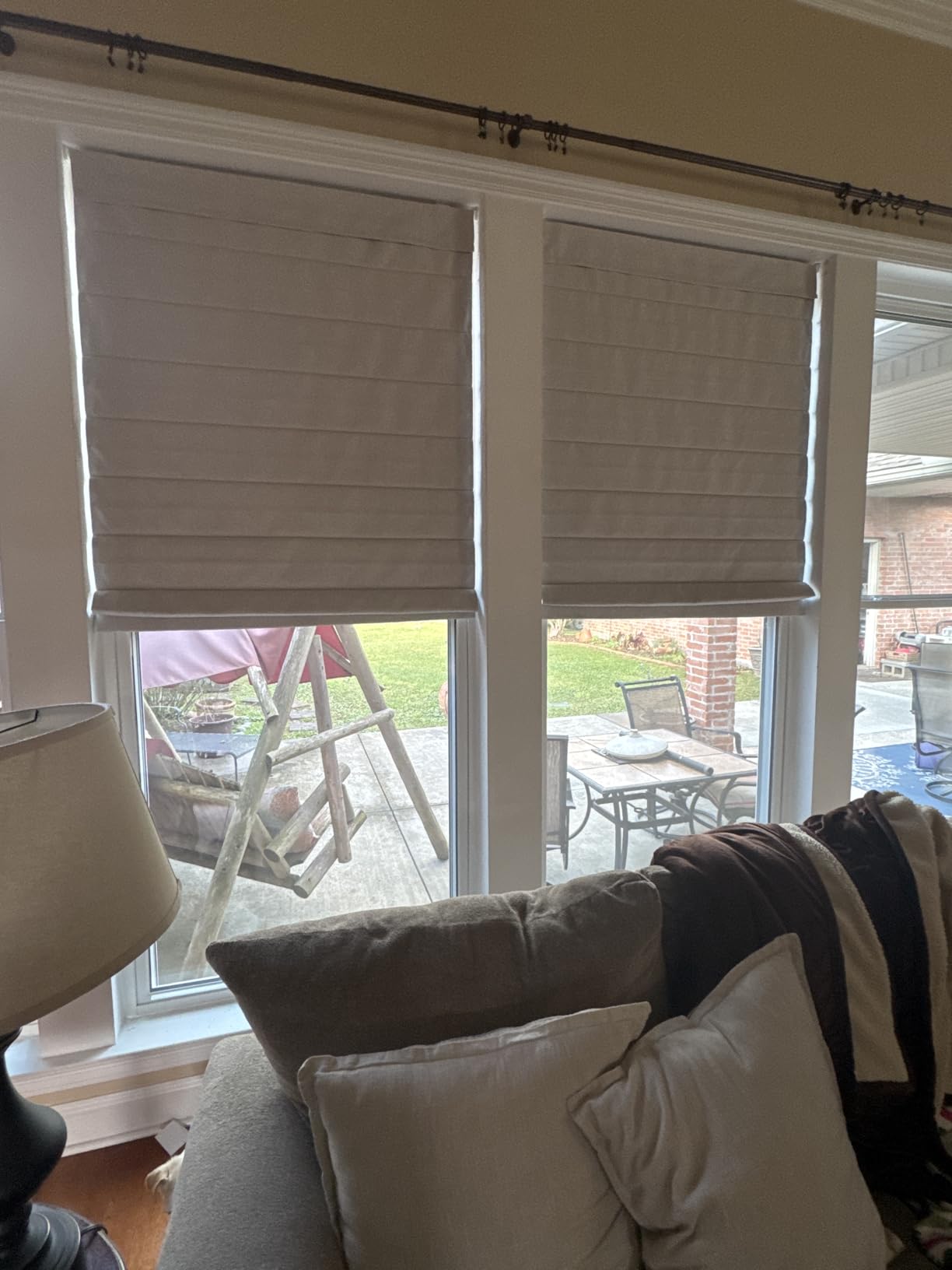 LazBlinds No Drill Roman Shades, Blackout, 34