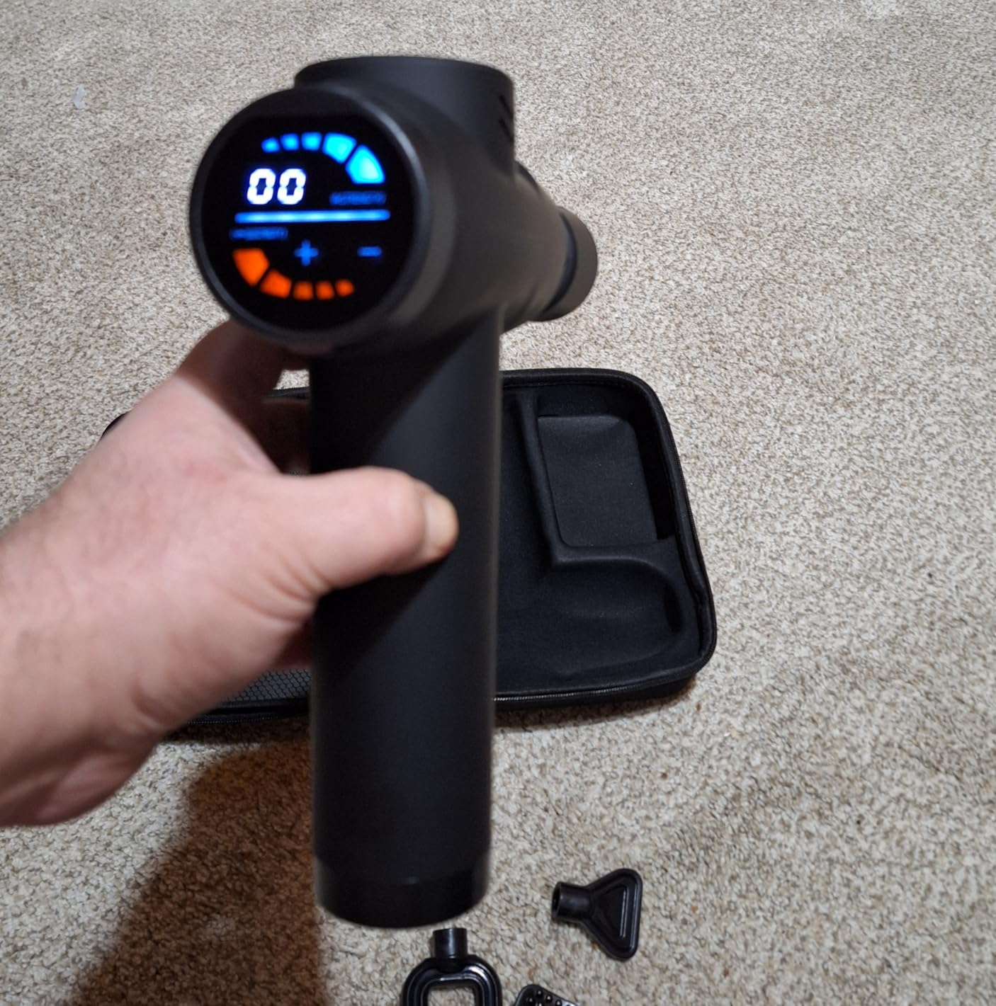 AERLANG Massage Gun with Heat and Cold, Massage Gun Deep Tissue | Back Massager for Pain Relief, Percussion Muscle Massager, Handheld Messager with 7 Heads & Silent 20 Speeds Smart LCD customer photo 1