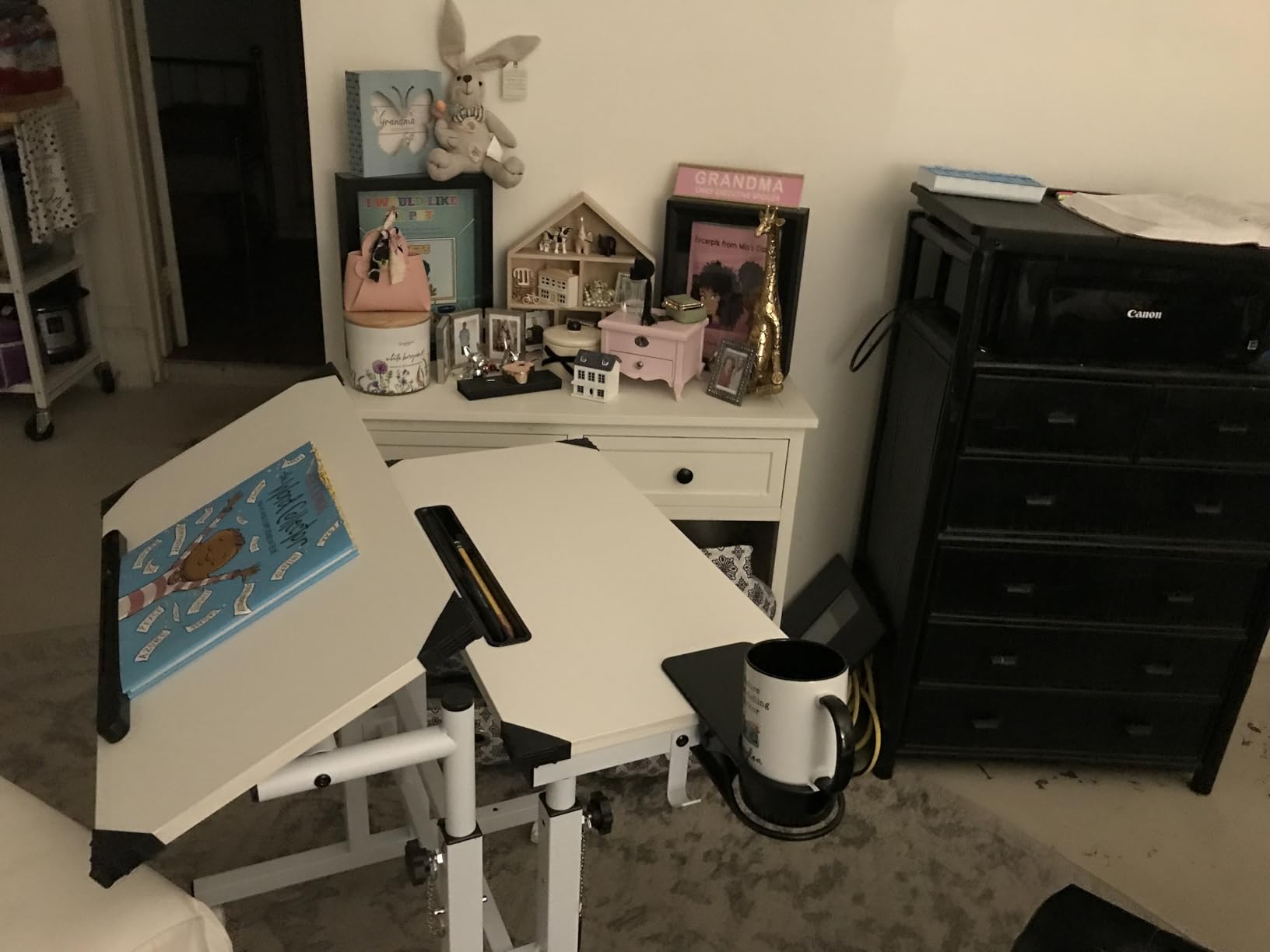 Enayplon Small Standing Desk with Wheels, Mobile Stand Up Desk, Portable Standing Table on Wheels for Walking Pad, Rolling Computer Desk Adjustable Height, Tall Table customer photo 1
