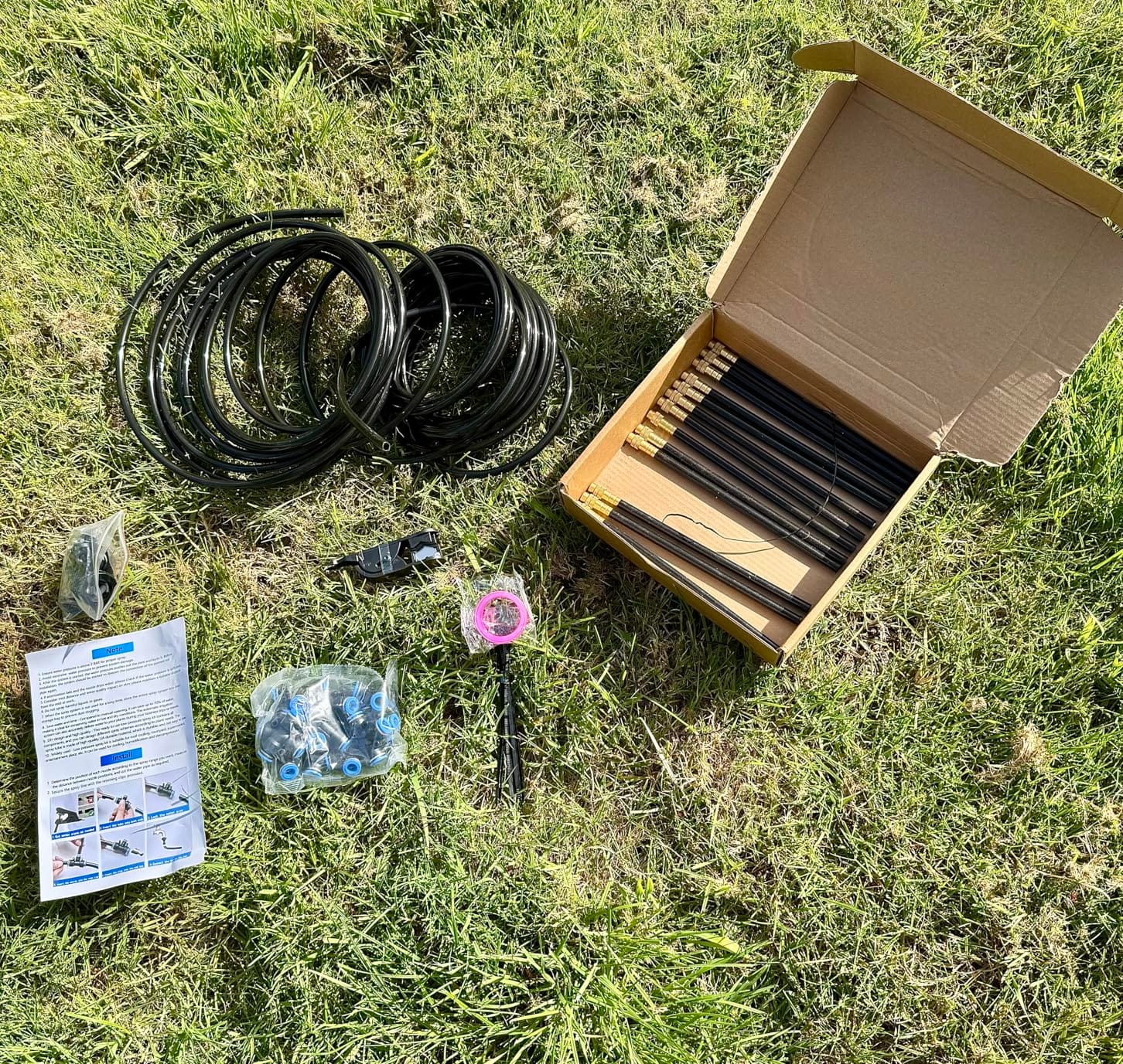 60FT Drip Irrigation Kit, 19 360° Copper Nozzles, Garden Watering System | Irrigation System for Garden, Quick-connect, Automatic Plant Watering Sprinkler System for Greenhouse, Potted, Raised Bed customer photo 1