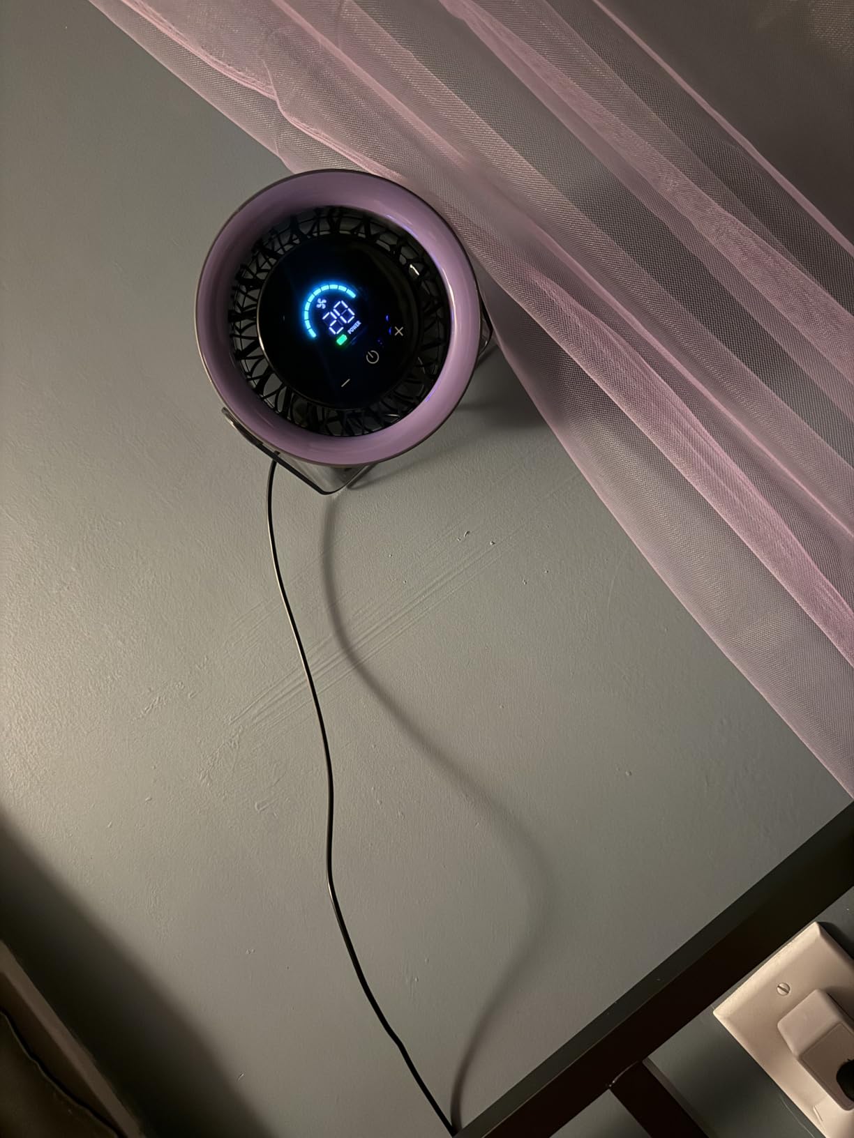 USB Desk Fan for Bedroom: 100 Speeds Digital Display Quiet Portable Fan with Turbo Airflow, 120° Rotating Small Rechargeable Battery Desktop & Wall-Mounted Fans for Bedroom Home Office customer photo 2