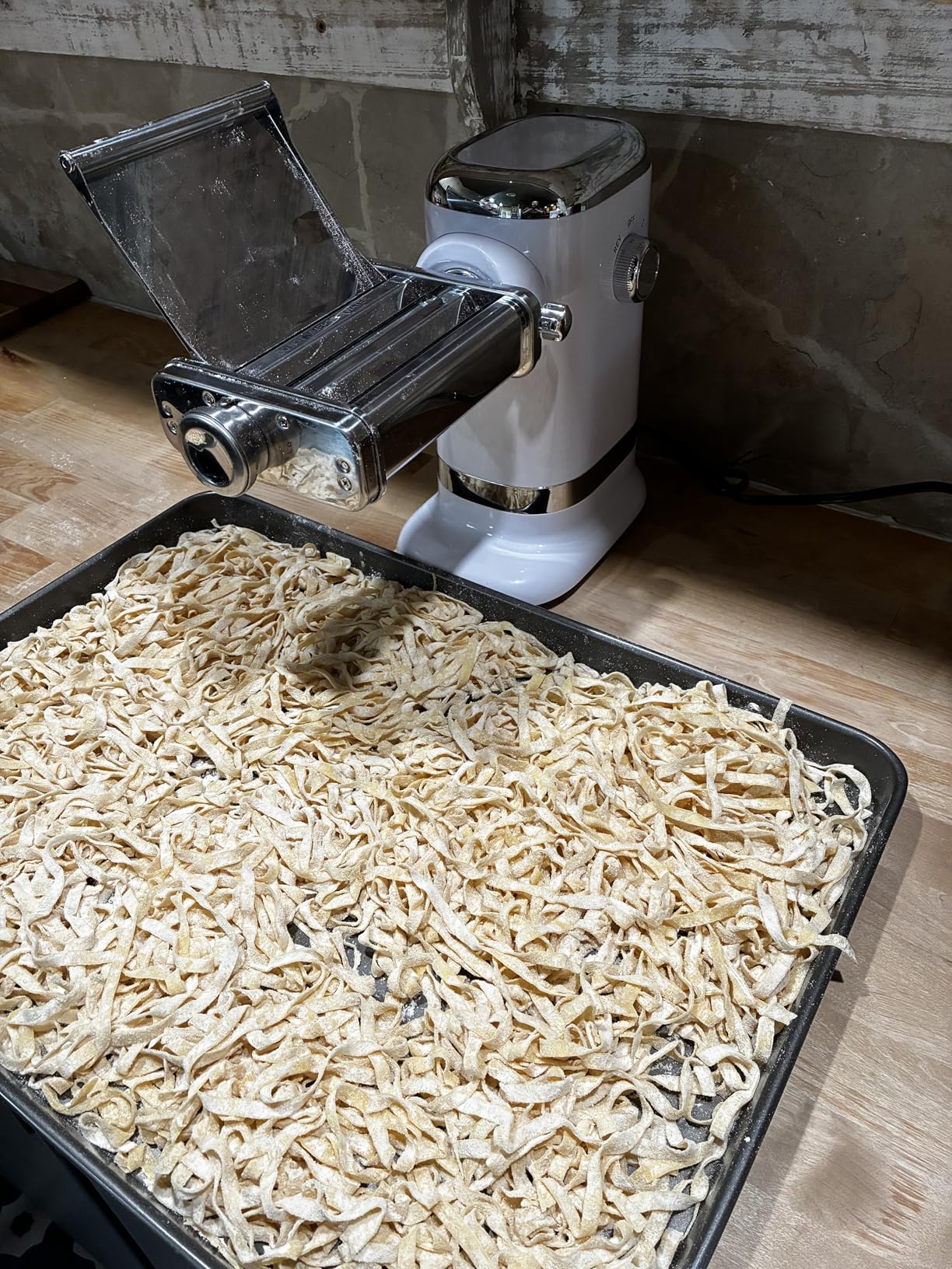GVODE Electric Pasta Maker - 3-in-1 Pasta Sheet Roller & Cutter Set 700W Max Motor, includes Fettuccine & Spaghetti Maker with Cleaning Brush, White customer photo 2