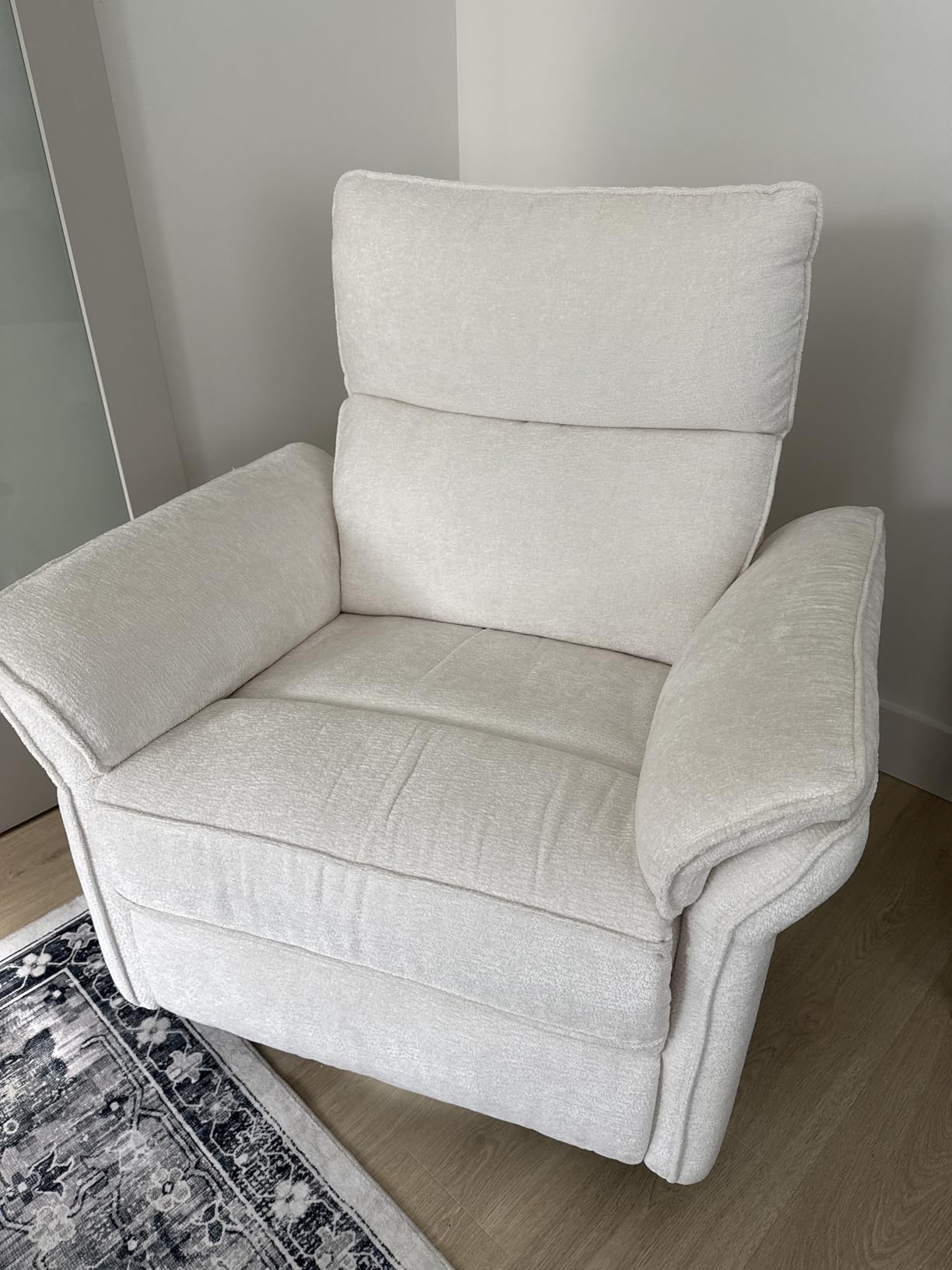 Oversized Power Recliner Chair Swivel Glider with Massage and Heat, Rocker Nursery Recliner for Adults with Adjustable Headrest, 24