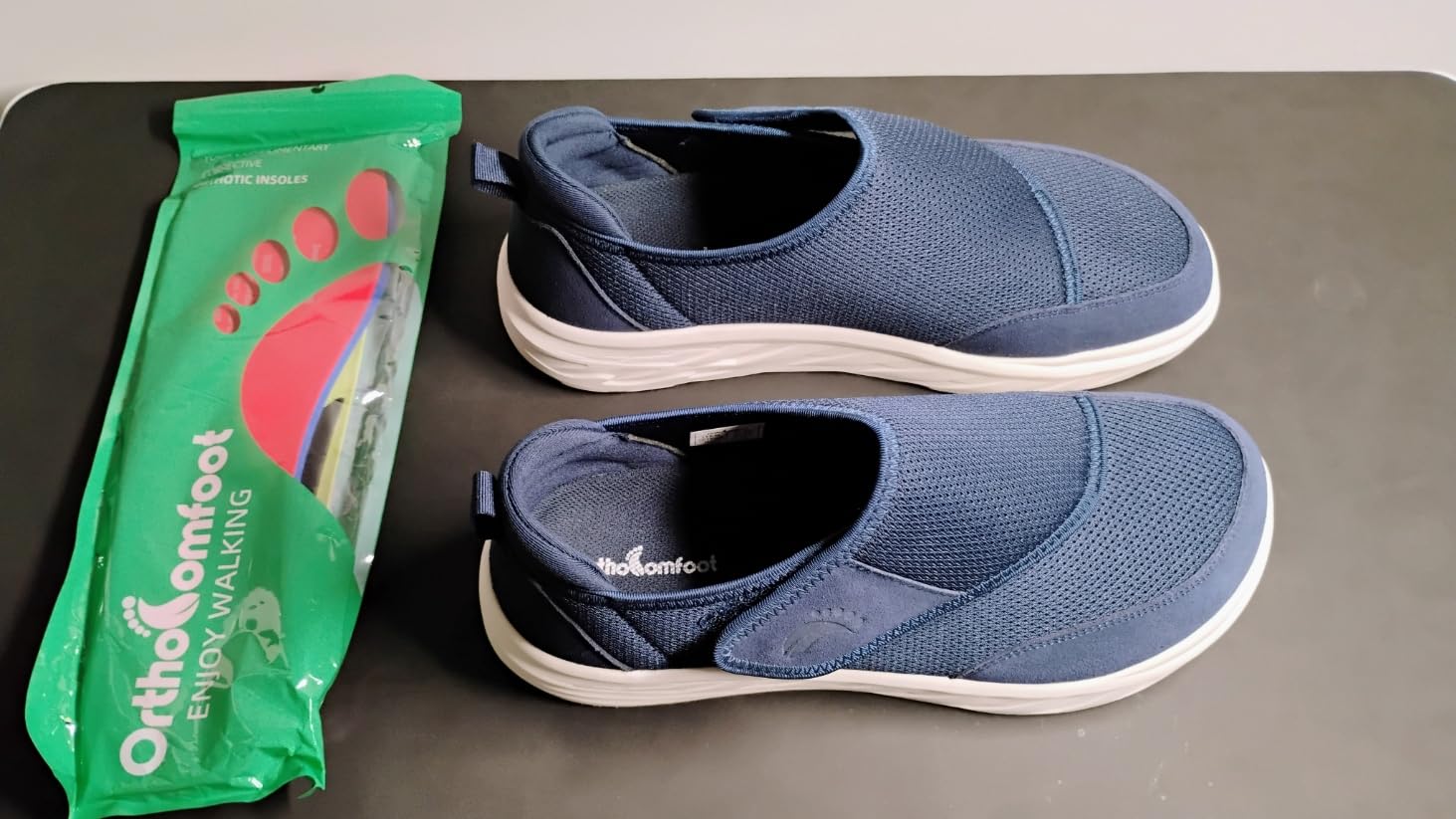 OrthoComfoot Men's Orthopedic Diabetic Wide Walking Shoes: Comfortable Arch Support Plantar Fasciitis Orthotics Slip On Loafers, Hammer Toes Casual Hook and Loop Shoes for Foot and Heel Pain Relief customer photo 1