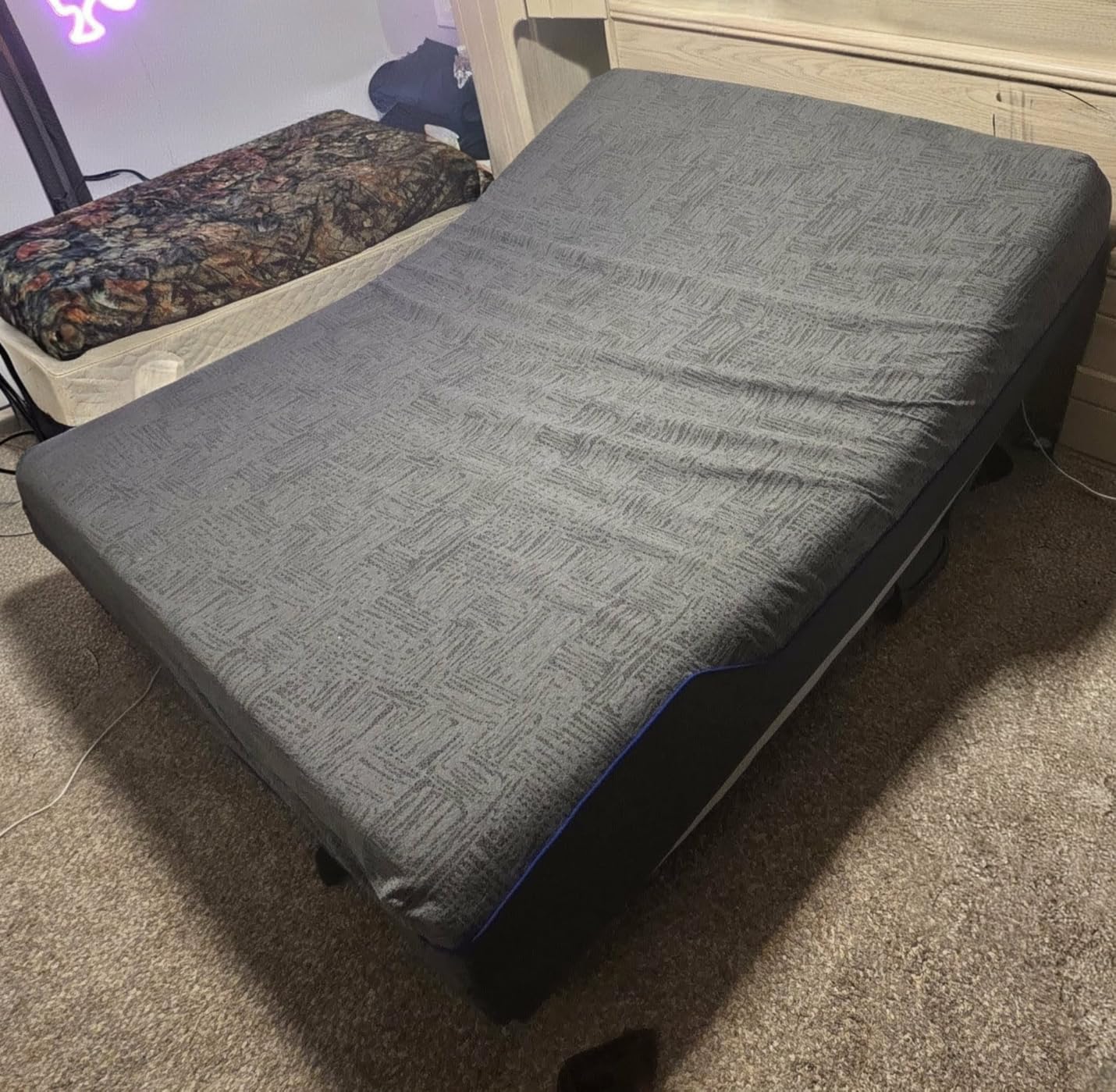 Amada Queen Adjustable Bed Frame and 12 Inch Cooling Gel Memory Foam Mattress Set customer photo 2