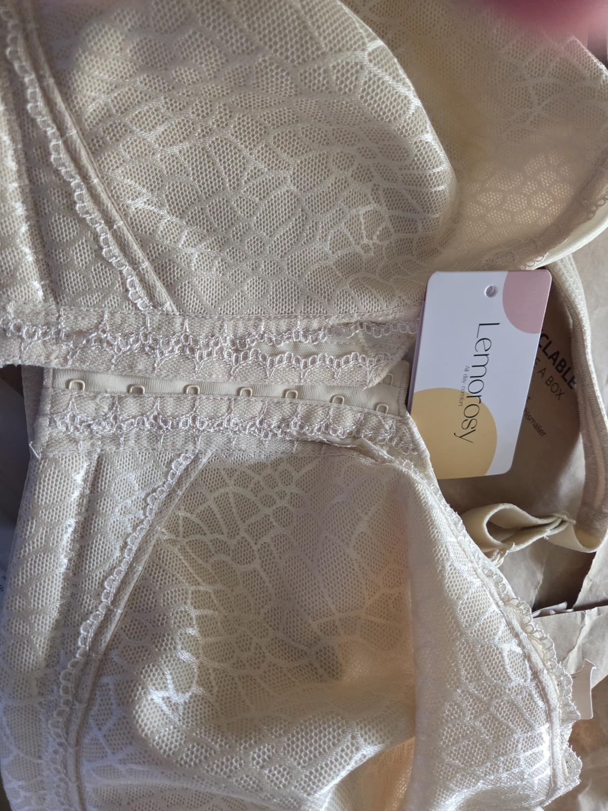 Lemorosy Women's Plus Size Front Closure Posture Back Unlined Wireless Bra customer photo 1