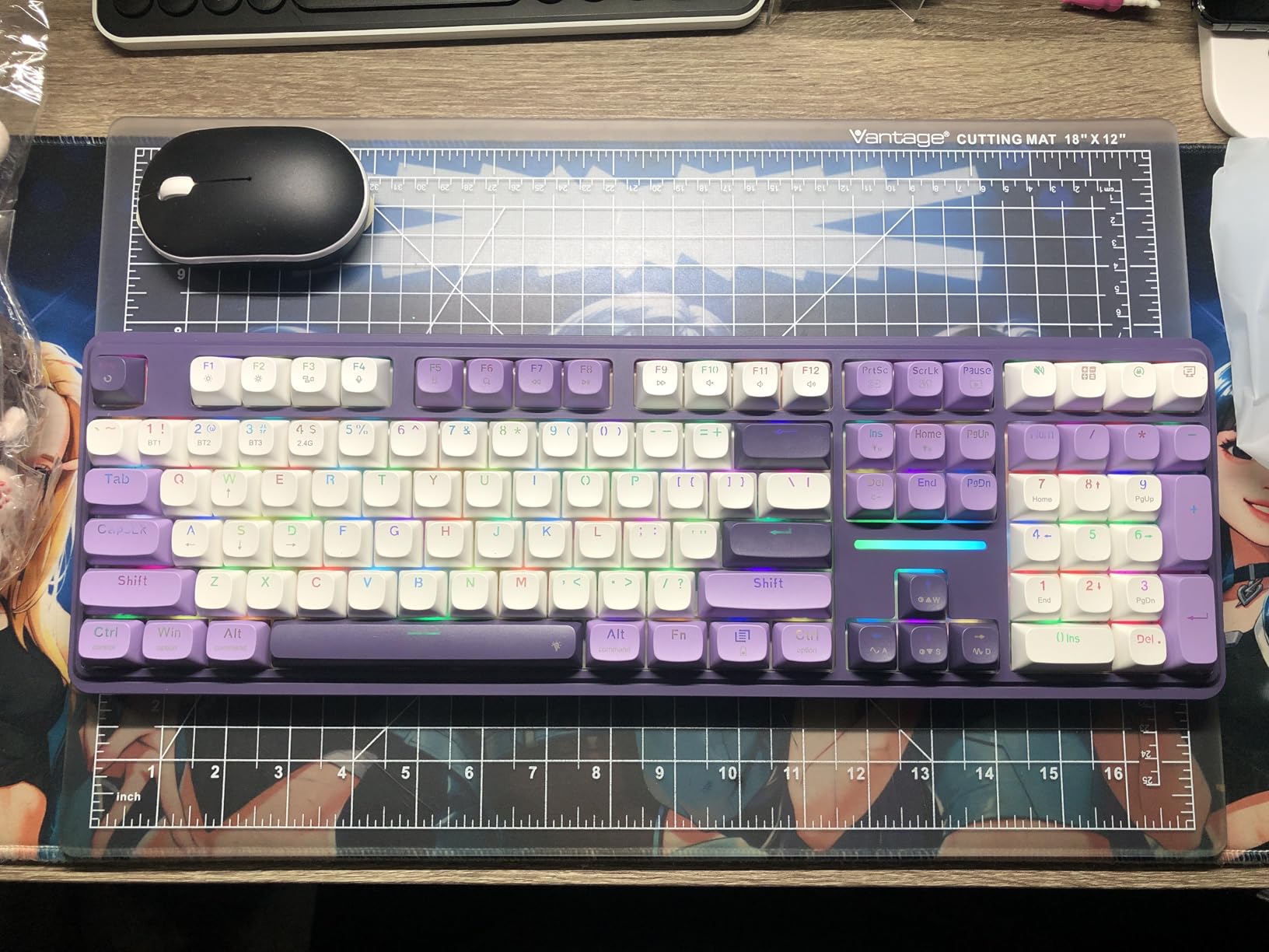 Redragon K745 PRO Wireless 108-Key Gasket RGB Gaming Keyboard, 4 Hotkeys | Extra Shortcut Keys, 0-Delay Tri-Mode, Cushioned Noise Dampening for Creamy Thocky Sound, Unfaded PBT Keycaps, PRO Software customer photo 1