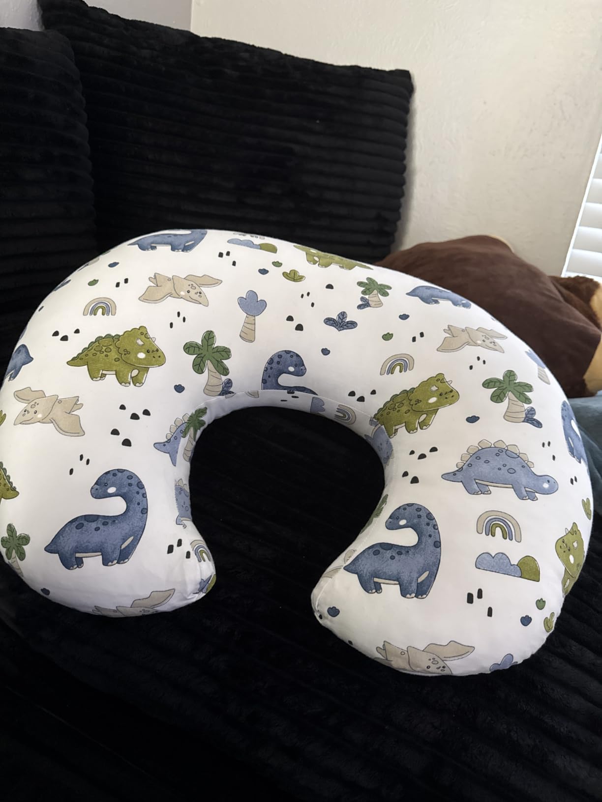 Nursing Pillow & Breastfeeding Pillow - Ergonomic C-Shape for Breastfeeding & Bottle Feeding, Standard Size Breathable with Washable Cover, Hypoallergenic,Tummy Time & Sitting Support (0-12Months) customer photo 1