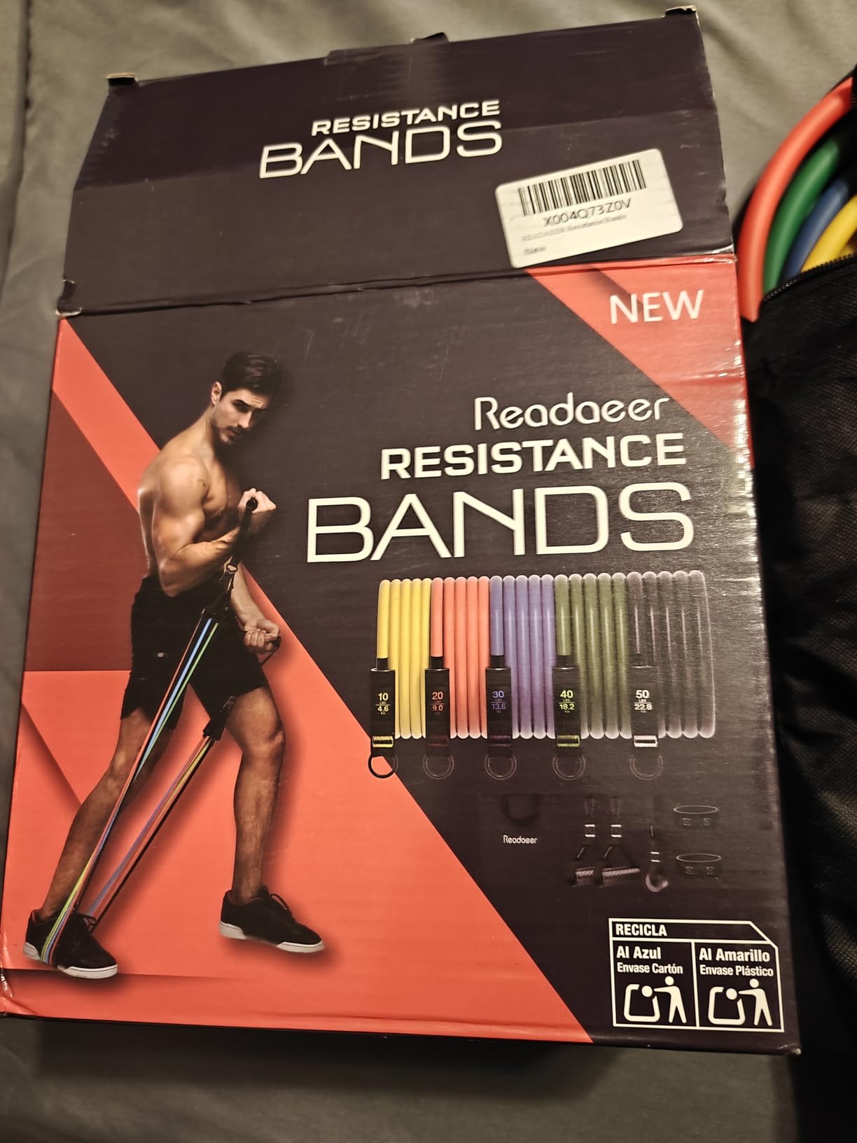 READAEER Resistance Bands, 10-150 LBS Exercise Bands with Handles, Ankle Straps & Door Anchor, Adjustable Workout Bands for Full Body Strength Training, Home, Gym & Travel customer photo 2