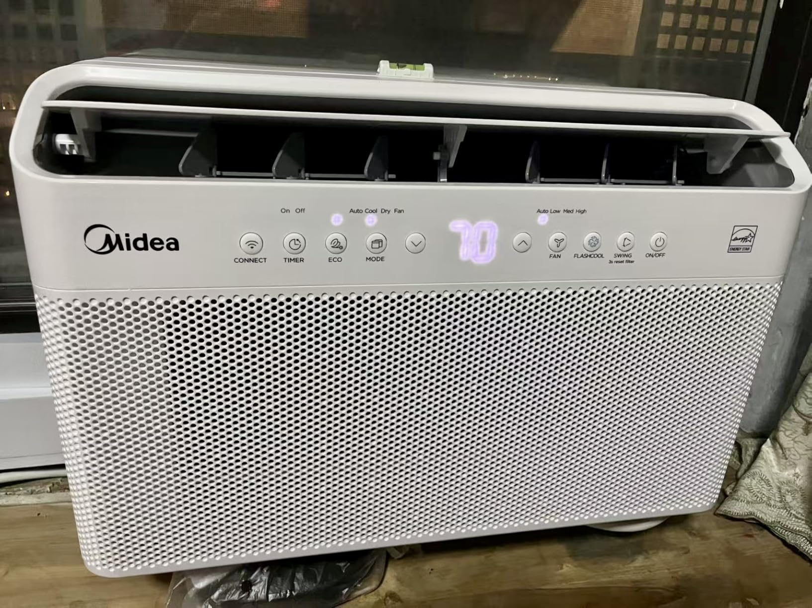 Midea 10,000 BTU U Shaped Smart Inverter Window Air Conditioner - Cools 450 Sq Ft, Ultra Quiet with Open Window Flexibility - Alexa/Google Assistant Compatible - 35% Energy Savings, Remote customer photo 1
