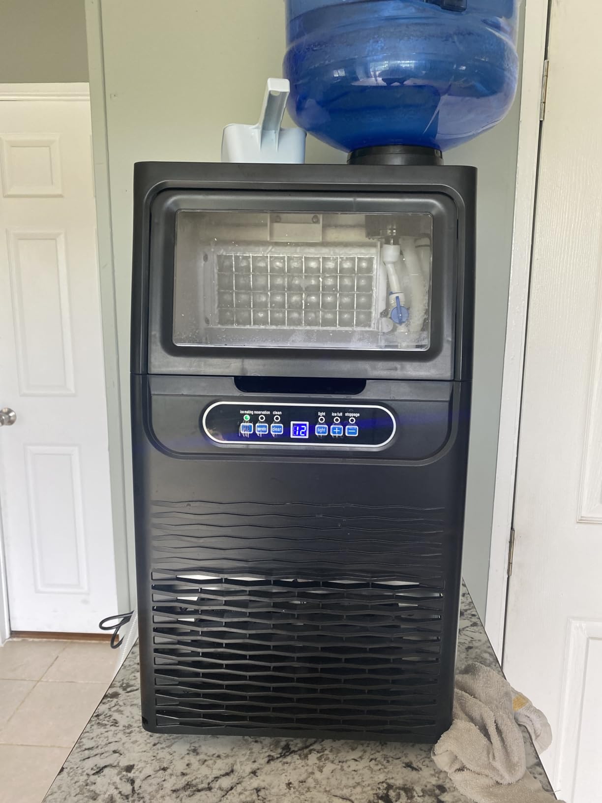 Commercial Nugget Ice Maker Machine with 12Lbs Storage Bin, 70Lbs/24H Stainless Steel Undercounter/Freestanding Pellet Crushed Chewable Ice Maker with Self-Cleaning for Home, Party, Office customer photo 1