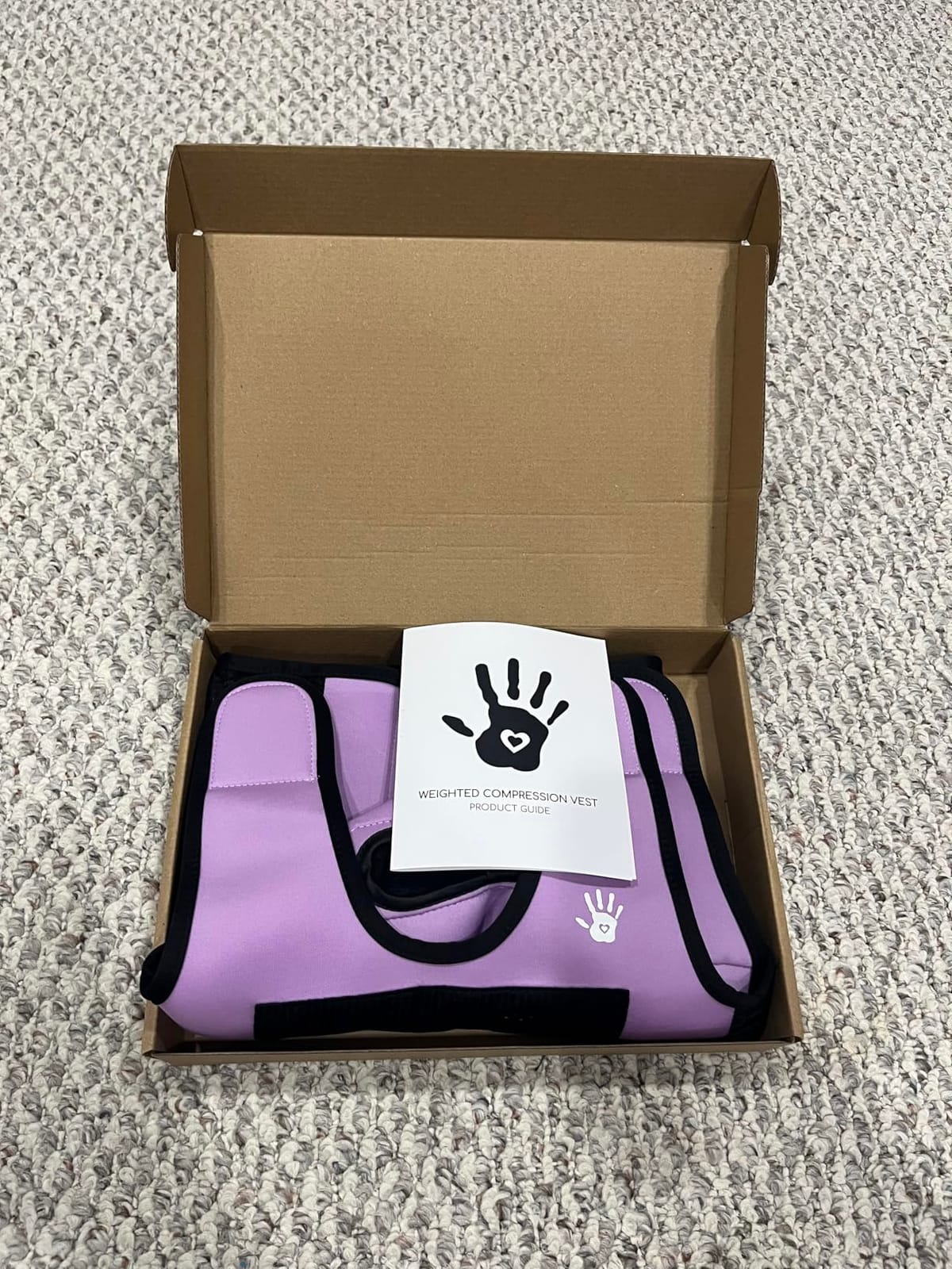 Weighted Sensory Compression Vest for Kids - Adjustable Calming Vest with Removable Weights - Purple customer photo 1