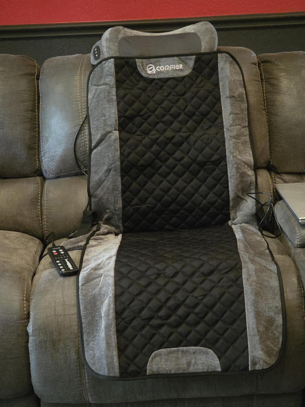 COMFIER Full Body Vibration Massage Mat with Detachable Shiatsu Neck Pillow, 10 Motors, Heat, 5 Modes & 3 Intensities, Auto Shut-Off customer photo 1