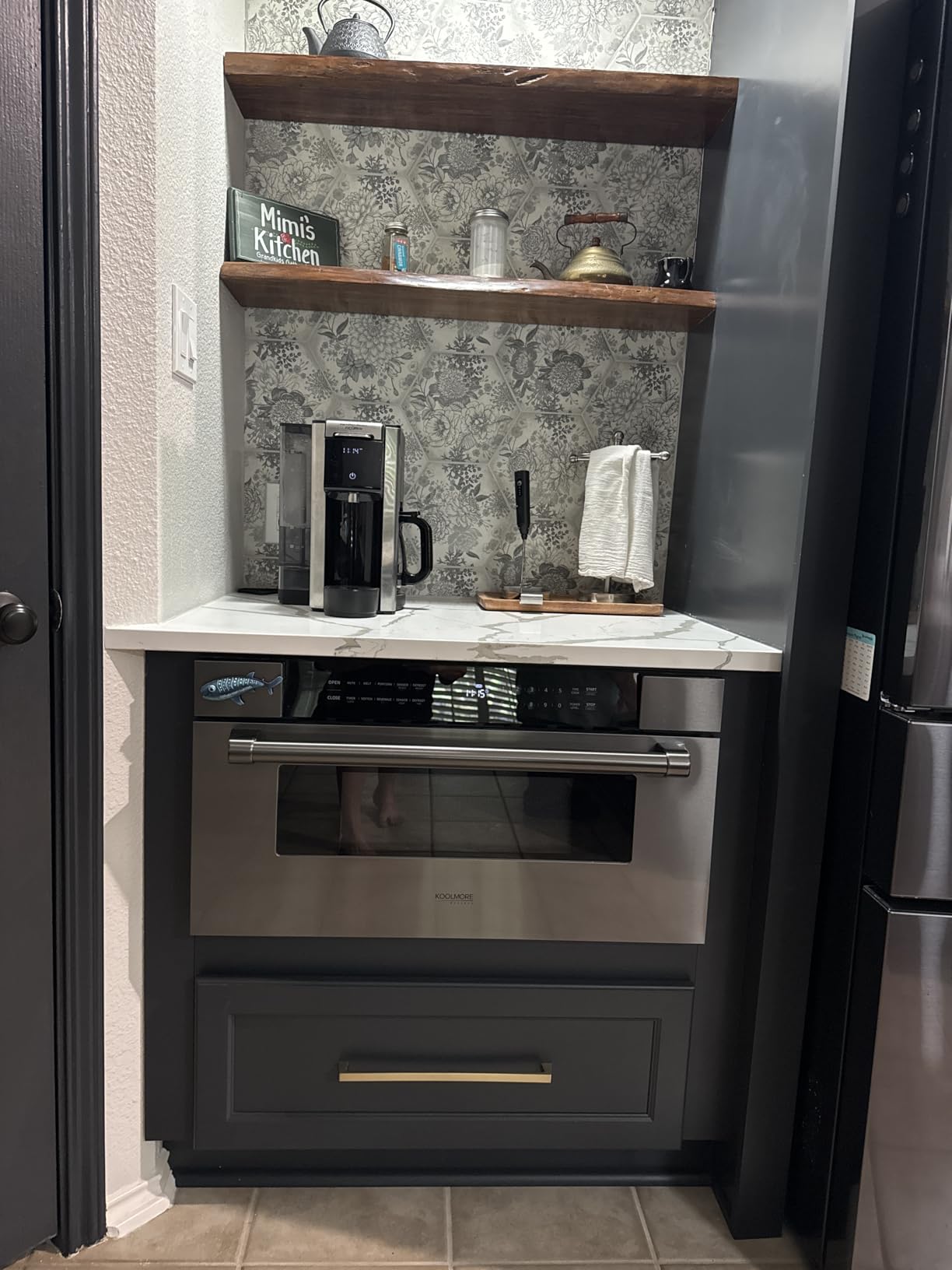 KoolMore Reserve 24 in. 1.2 cu. ft. Microwave Drawer with Electric Door Opening, 1500W, Black Stainless-Steel customer photo 2