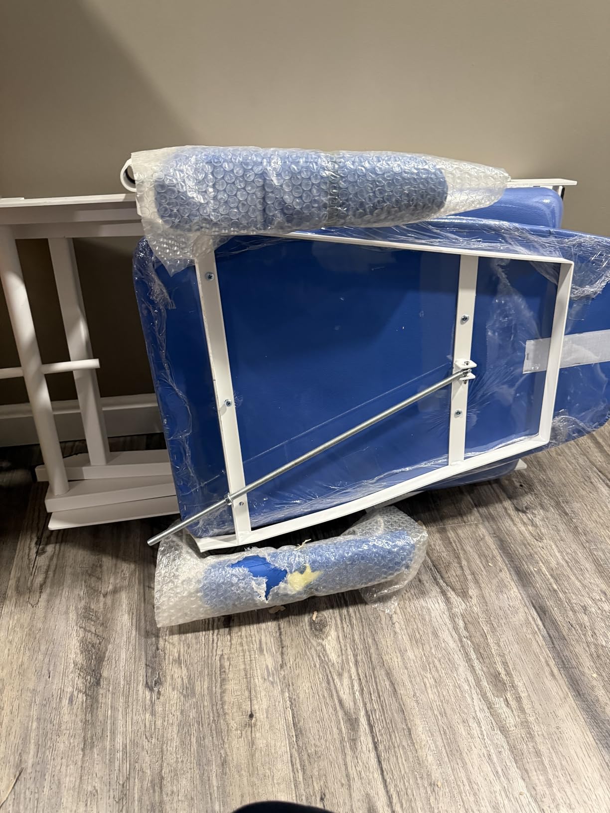 Portable Foldable Dental Chair, 360° Rotating Arm Dental Chair with LED Light, 11.81-25.2 Inch Height-Adjustable Movable Chairs Tilting Bed, for Hospitals and Beauty Salons (Blue) customer photo 1