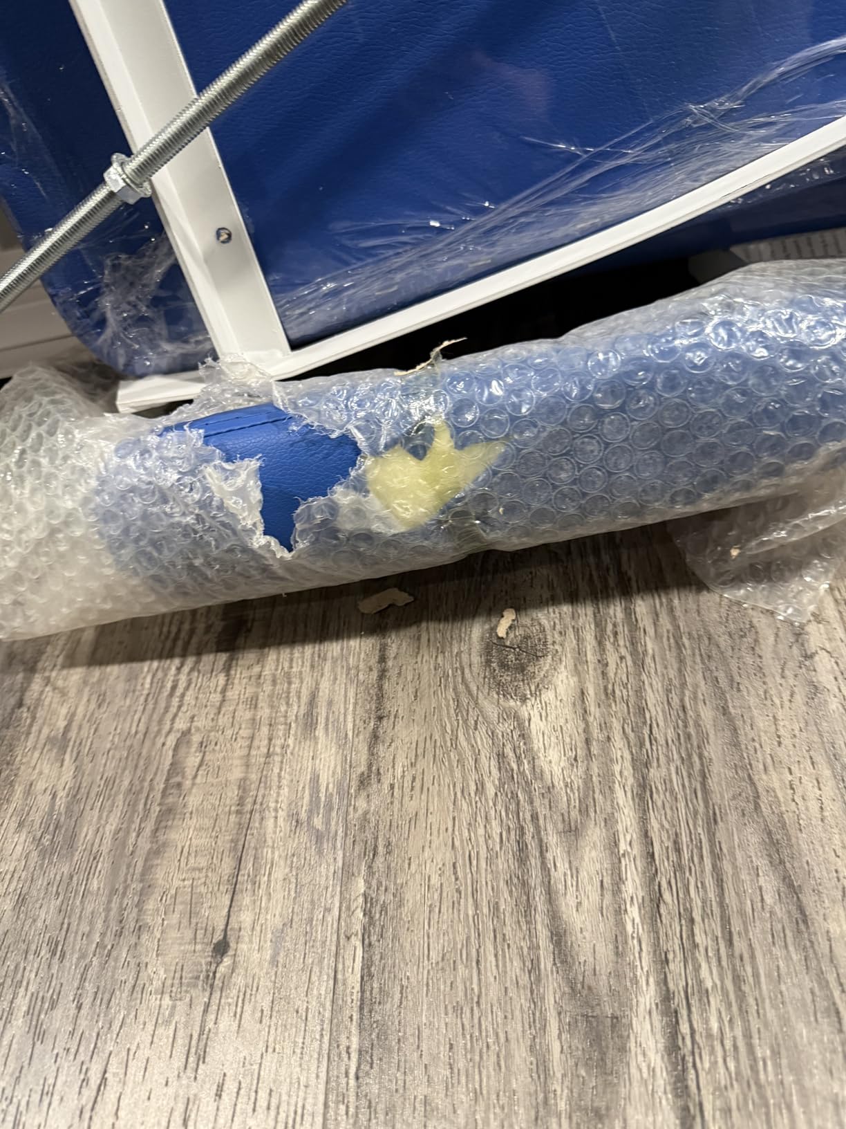 Portable Foldable Dental Chair, 360° Rotating Arm Dental Chair with LED Light, 11.81-25.2 Inch Height-Adjustable Movable Chairs Tilting Bed, for Hospitals and Beauty Salons (Blue) customer photo 2