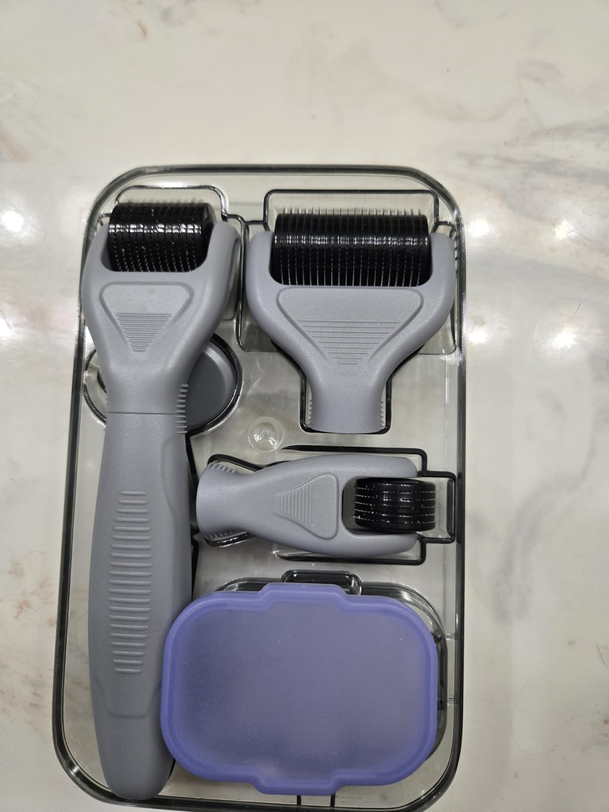 6-in-1 Titanium Derma Roller for Face and Body - Kit with Micro-Needles (0.25mm) - 300, 720, and 1200 Needles for Men and Women customer photo 2