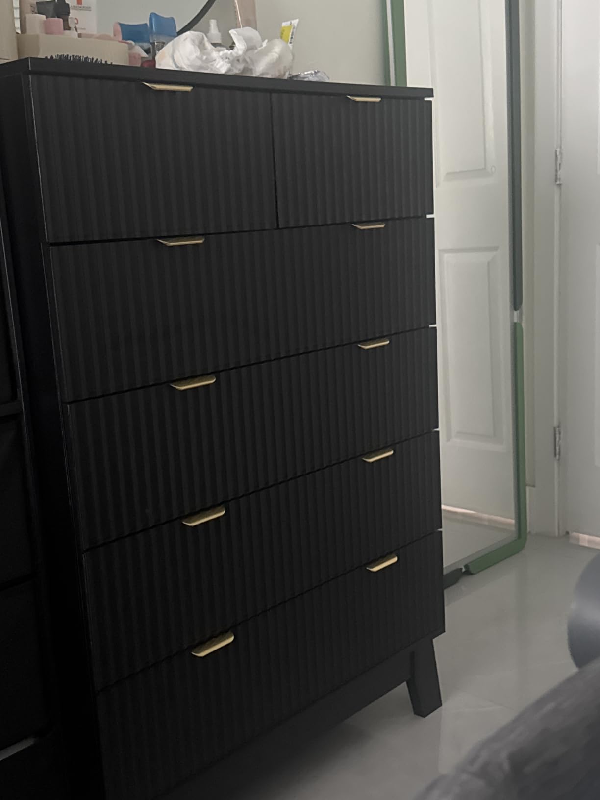 Fluted Dresser for Bedroom with 6 Drawers, 46