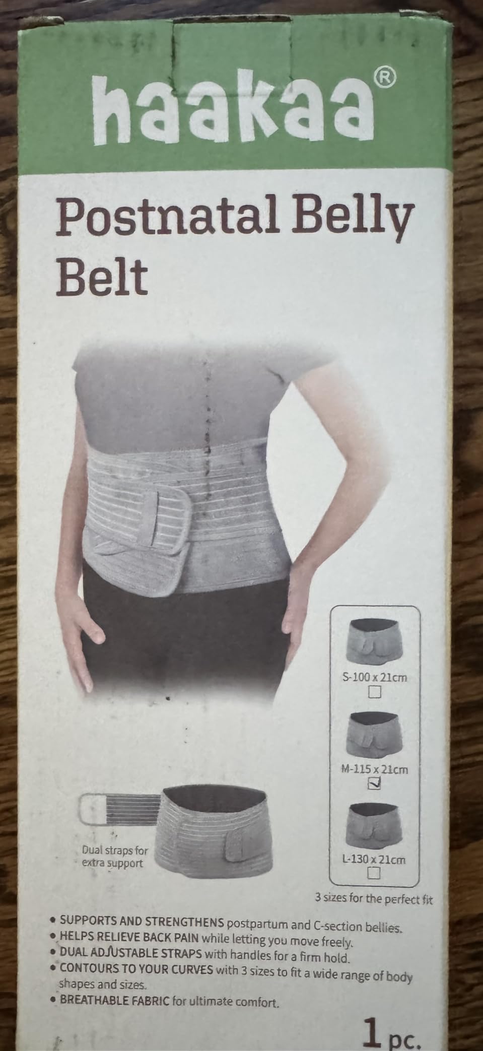 haakaa Postpartum Belly Band, Postpartum Belly Wrap Back Support, Postpartum Essentials for Natural Delivery and C-Section Recovery, Belly Binder, Natural Latex, M Grey customer photo 1