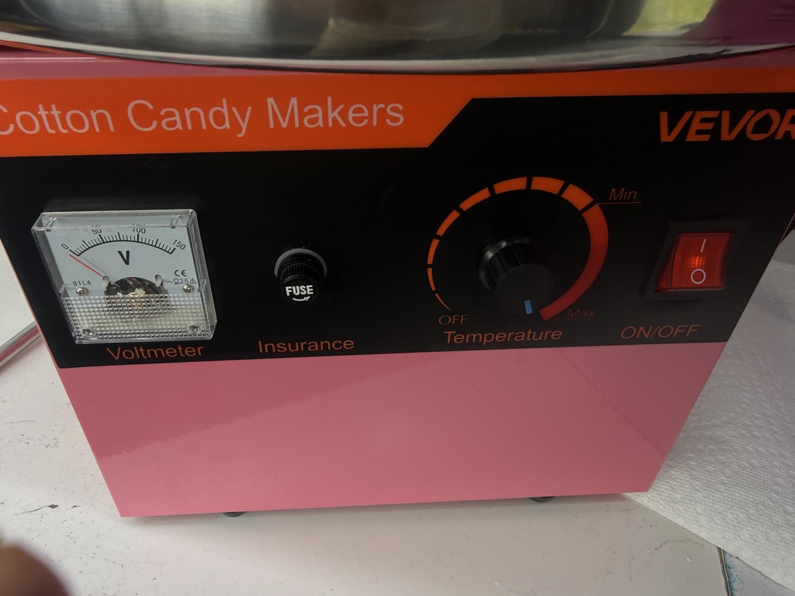 VEVOR Cotton Candy Machine Commercial, 1000W Electric Candy Floss Maker, Easy Use with 15 inch Stainless Steel Bowl and Sugar Scoop, Makes Hard Candy for Home Kids Birthday, Family Party, Blue customer photo 1