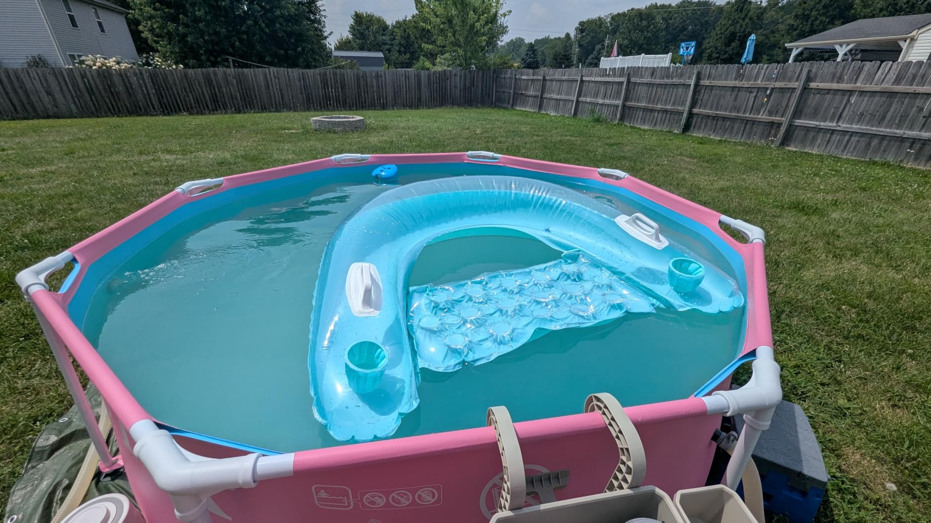 INTEX Metal Frame 8ft x 30in Round Above Ground Swimming Pool, Pink | 28290EP customer photo 1