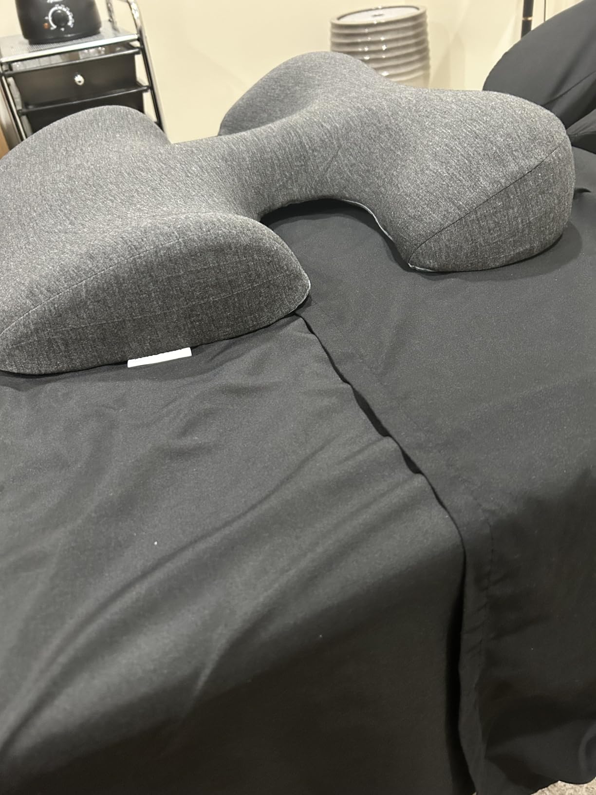 Breast Pillow and Face Down Pillow for Massage Set, Women's Massage Bolster Sleeping for Bed with Non-Slip Bottom, Home Head Chest Cushion for SPA - Dark Gray customer photo 1