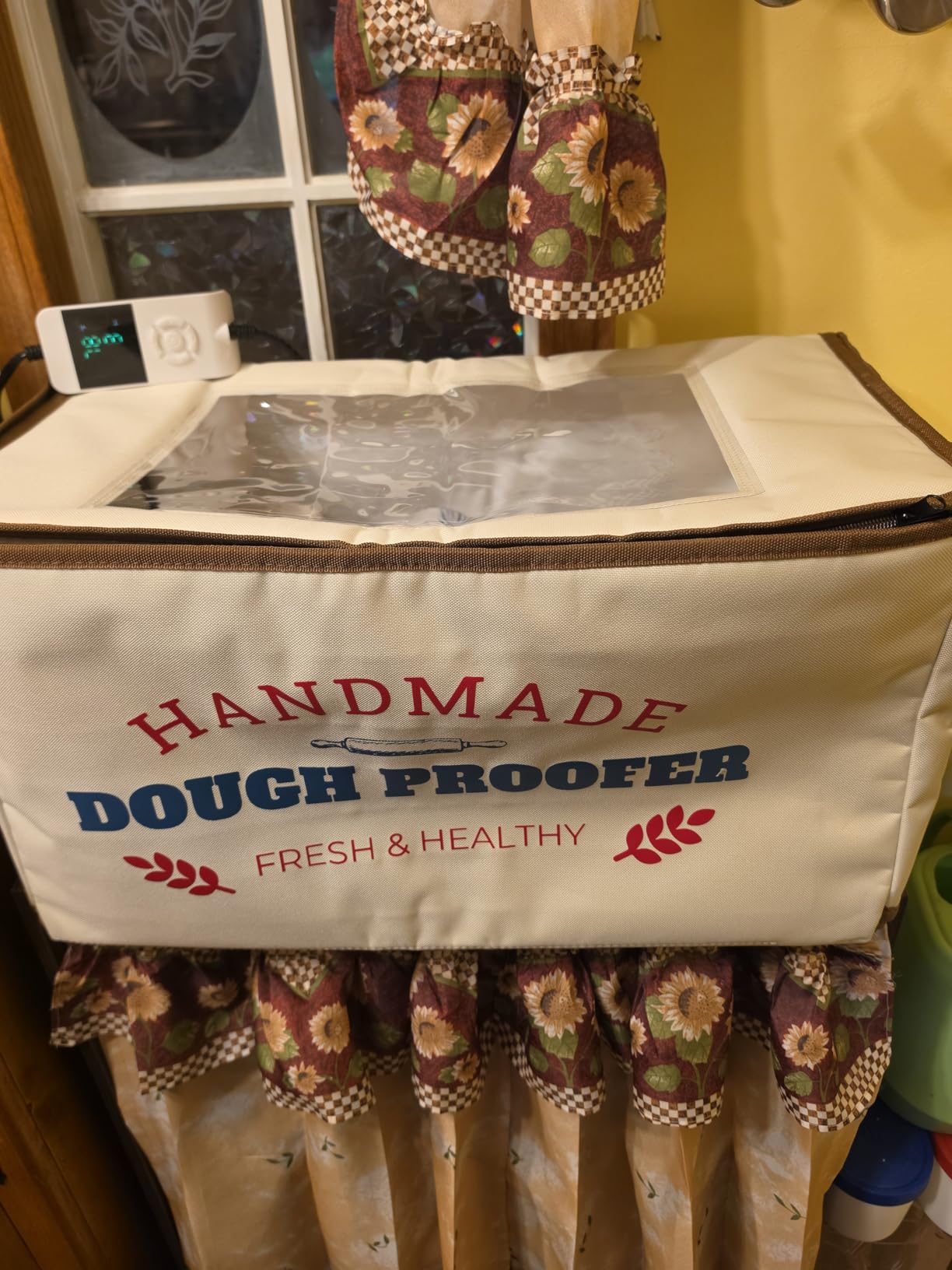 Extra Large Dough Proofing Box 50-130°F, 3-Sided Heat 24H Timer | Extra-large foldable proofing box includes 3-sided heat, 50-130°F control, beep alert and storage bag customer photo 1