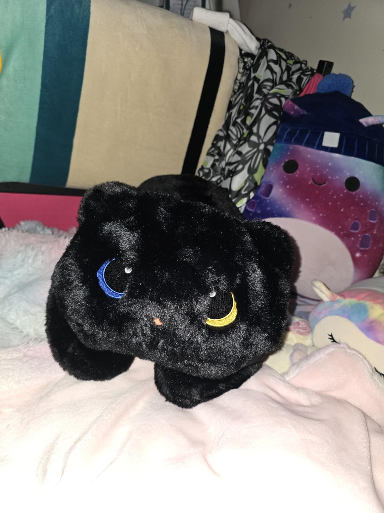 Mewaii Weighted Stuffed Animals 5 lbs Adjustable, Heated & Coolable 23 Inch Plush for Realistic Hug, Microwavable Removable Inner Pad, Cat Gifts for Adults & Kids (Black) customer photo 2