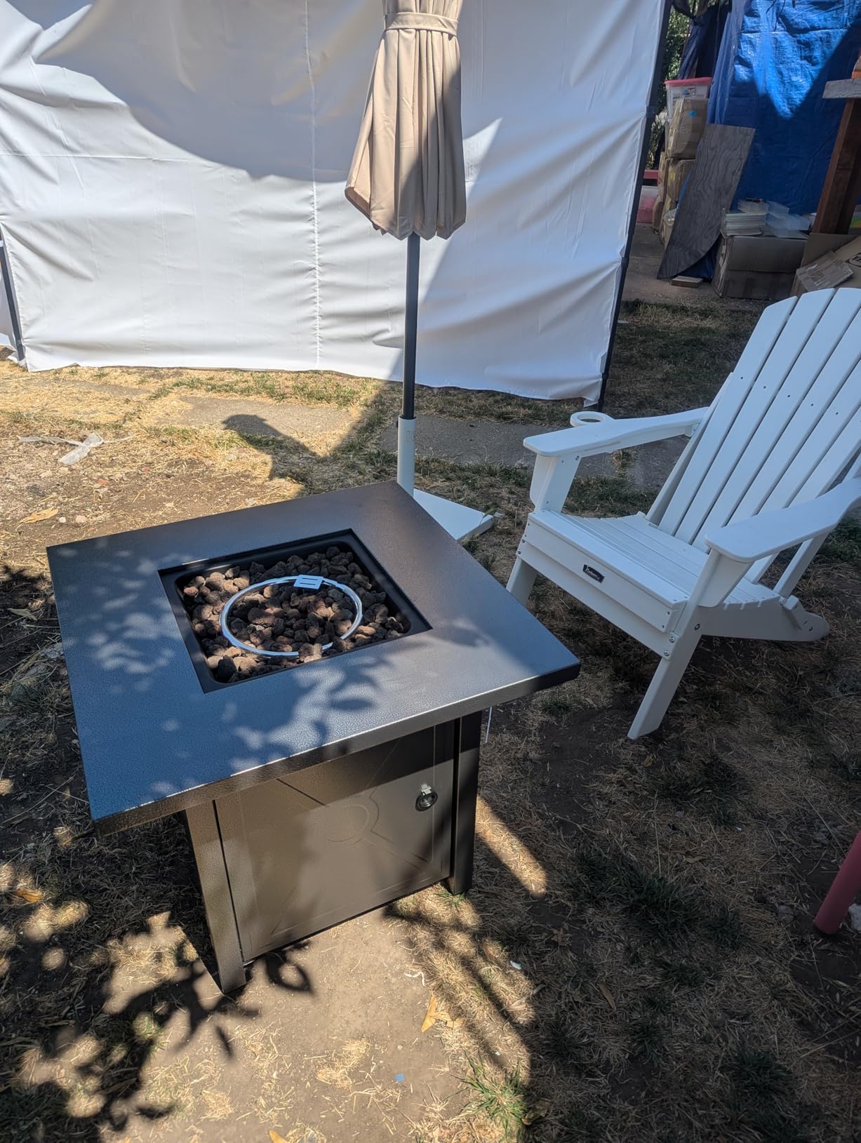 Electactic 28 Inch Propane Fire Pit, 3-in-1 Multi-Use Outdoor Fire Pit Table, 50,000 BTU Steel Gas Fire Pit with Lid & Lava Rock, Add Warmth and Ambience for Patio Deck Garden, Outdoor Gatherings customer photo 2