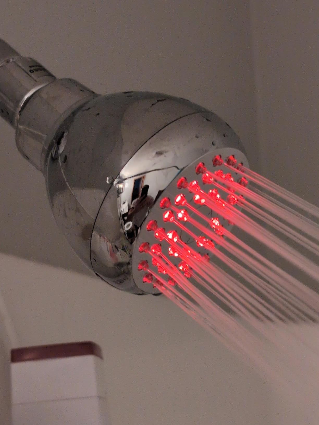 High Pressure LED Showerhead, 3 Colors Light Changing, Changes Color with Temperature, Chrome customer photo 1