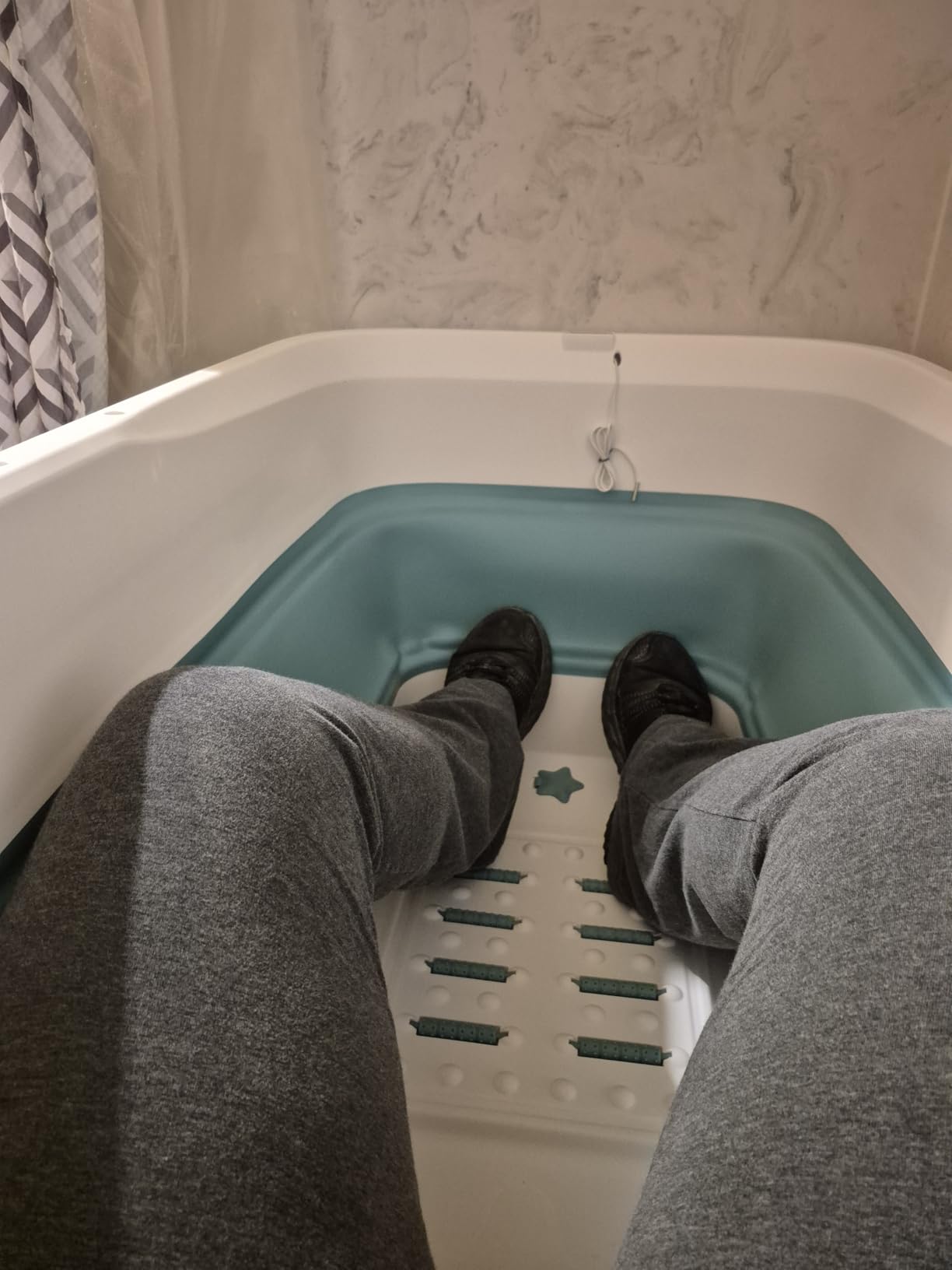 53'' Large Portable Bathtub for Adult, Foldable Bathtub Portable Soaking Bath Tub Effortless, Ergonomically Designed for Hot Bath Ice Bath with Reached Out Hands customer photo 1