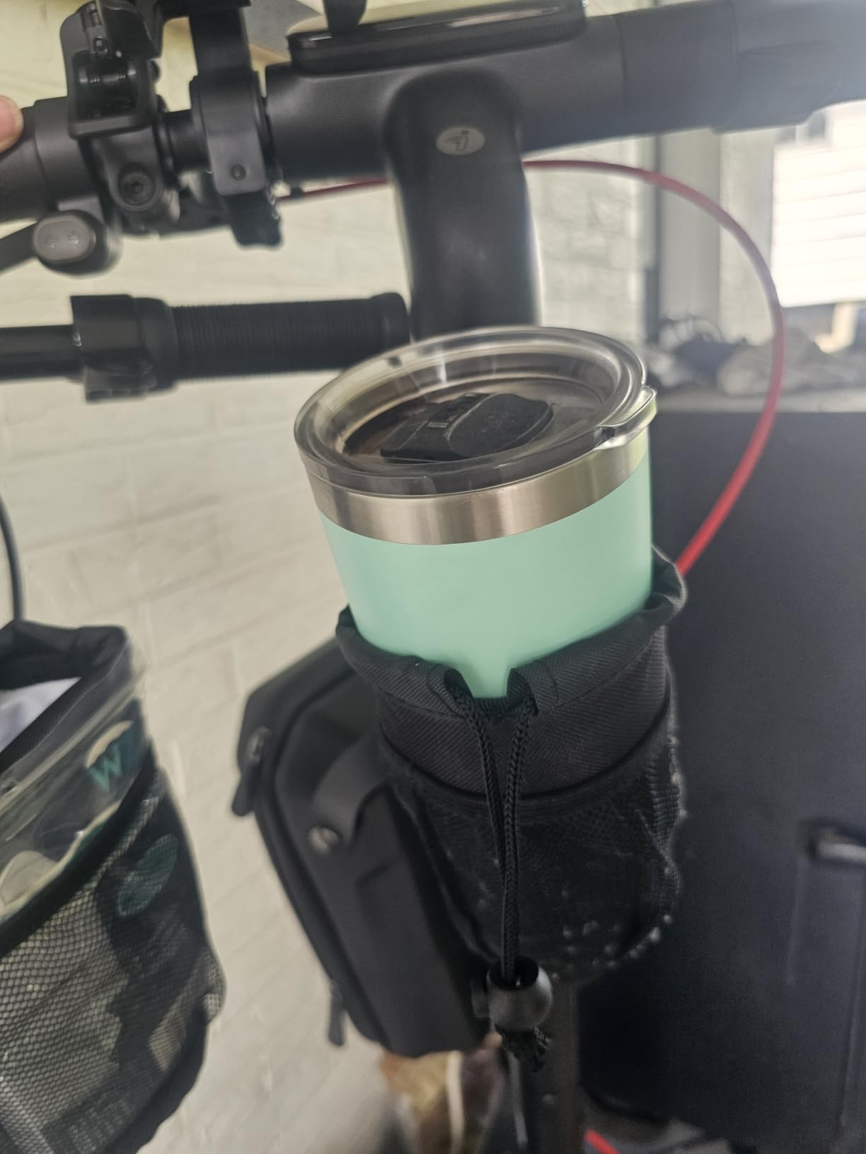 2Pack Scooter Cup Holder for Adults and Kids - Fits Electric and Kick Scooters, Velcro Water Bottle Holder for Scooters (Black) customer photo 2