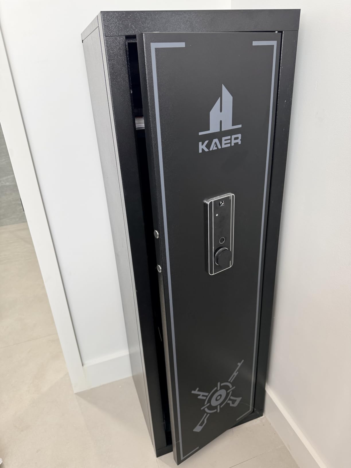 KAER 13-15 Biometric Gun Safe for Rifles and Pistols, Gun Safes with Adjustable Cabinet & Pistols Racks, Fingerprint Gun Cabinet with Alarm, Heavy Duty Steel Rifle Safe for Home Garage Bedroom customer photo 2