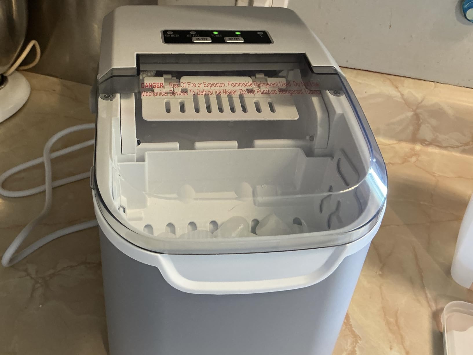 Antarctic Star Nugget Ice Maker Countertop 44Lb/Day LED Display Machine | 10-15min fast ice, 2 sizes, energy-save, portable, self-clean, 1.8L tank, 2.65Lbs storage, basket/scoop. Home/Bar/RV/Office. customer photo 1