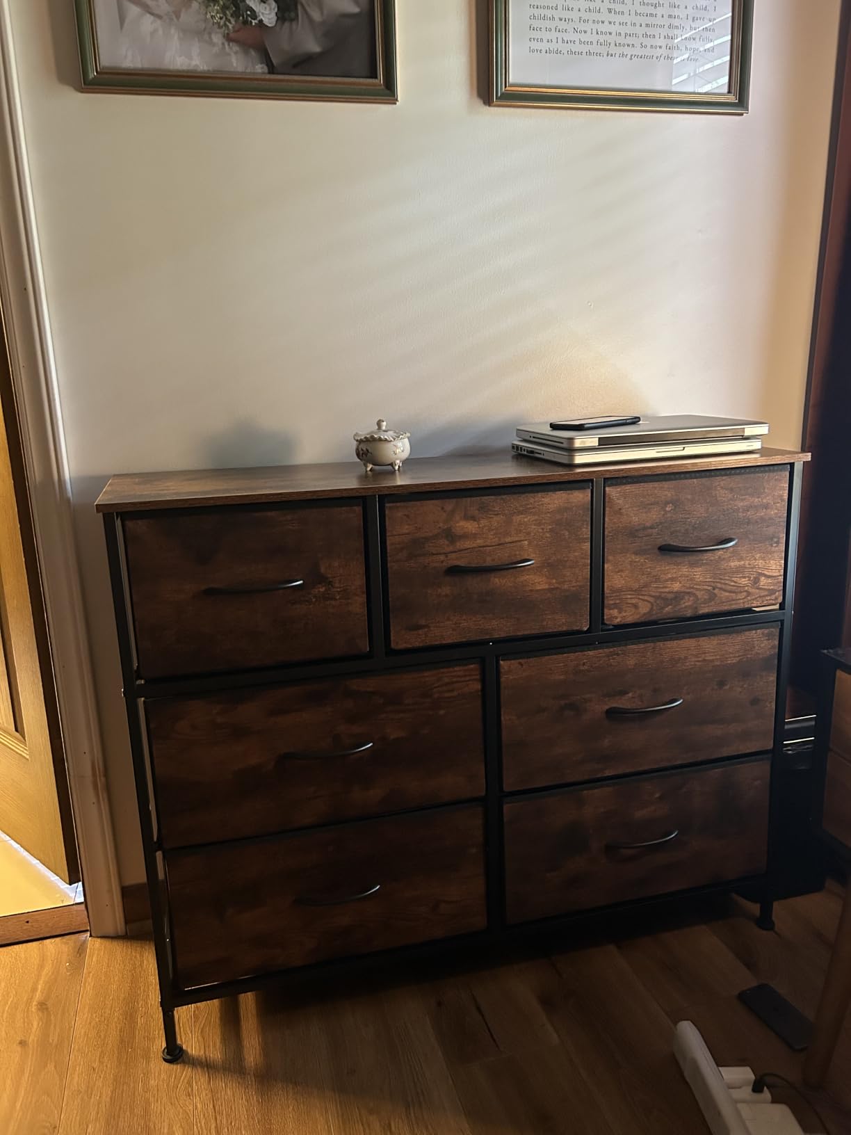 Sweetcrispy 7 Drawer Fabric Dresser for Bedroom Storage with Bins, Black customer photo 2