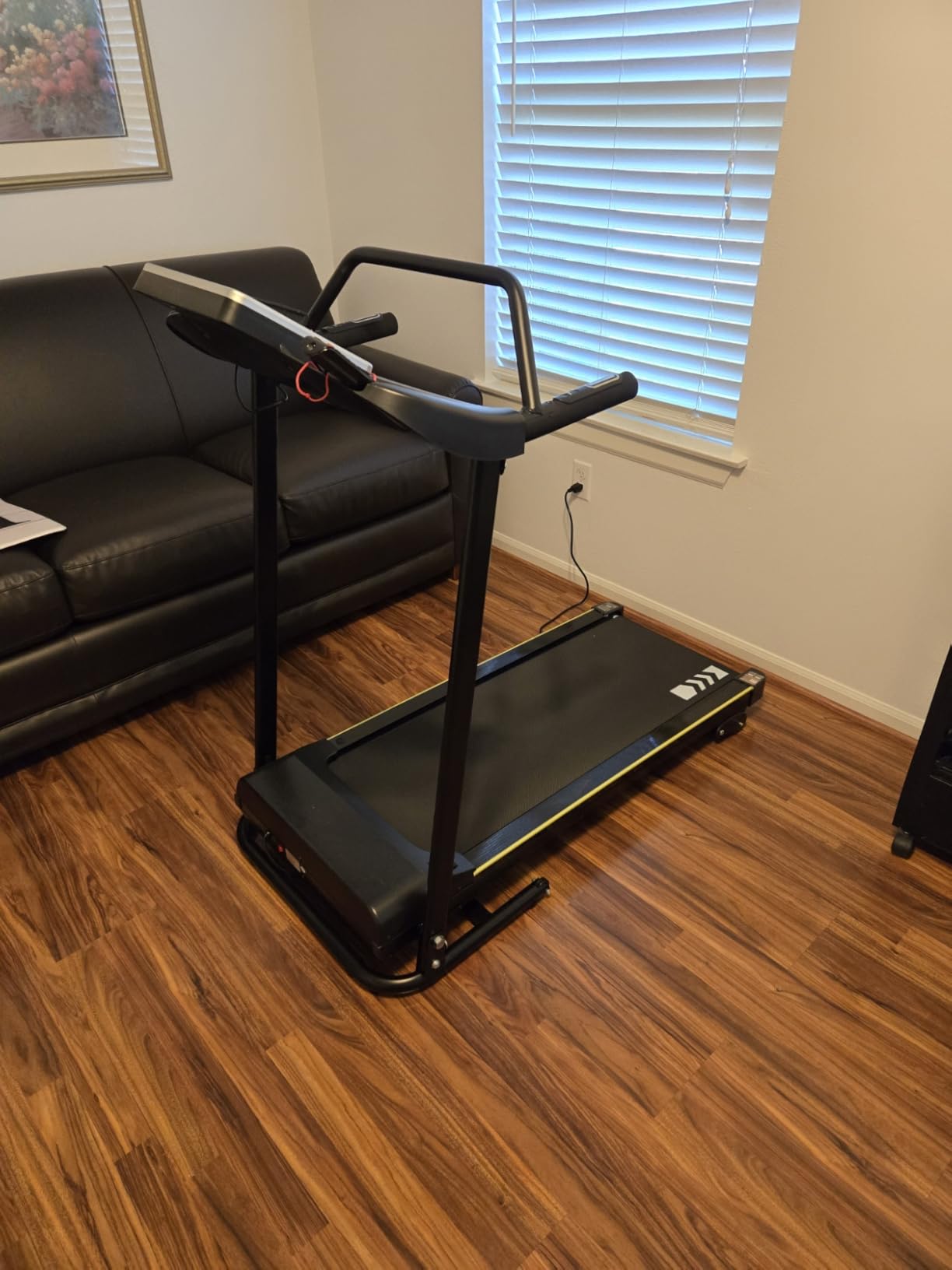 Redliro Treadmill for Seniors - 0.3mph Slow Start, Front & Long Handrails | 0-2% Incline, 300lb Capacity, Wheeled, Auto Lube, Soft Drop System, Screen Off Controls, Rehab Walker for Elderly Home Use customer photo 1