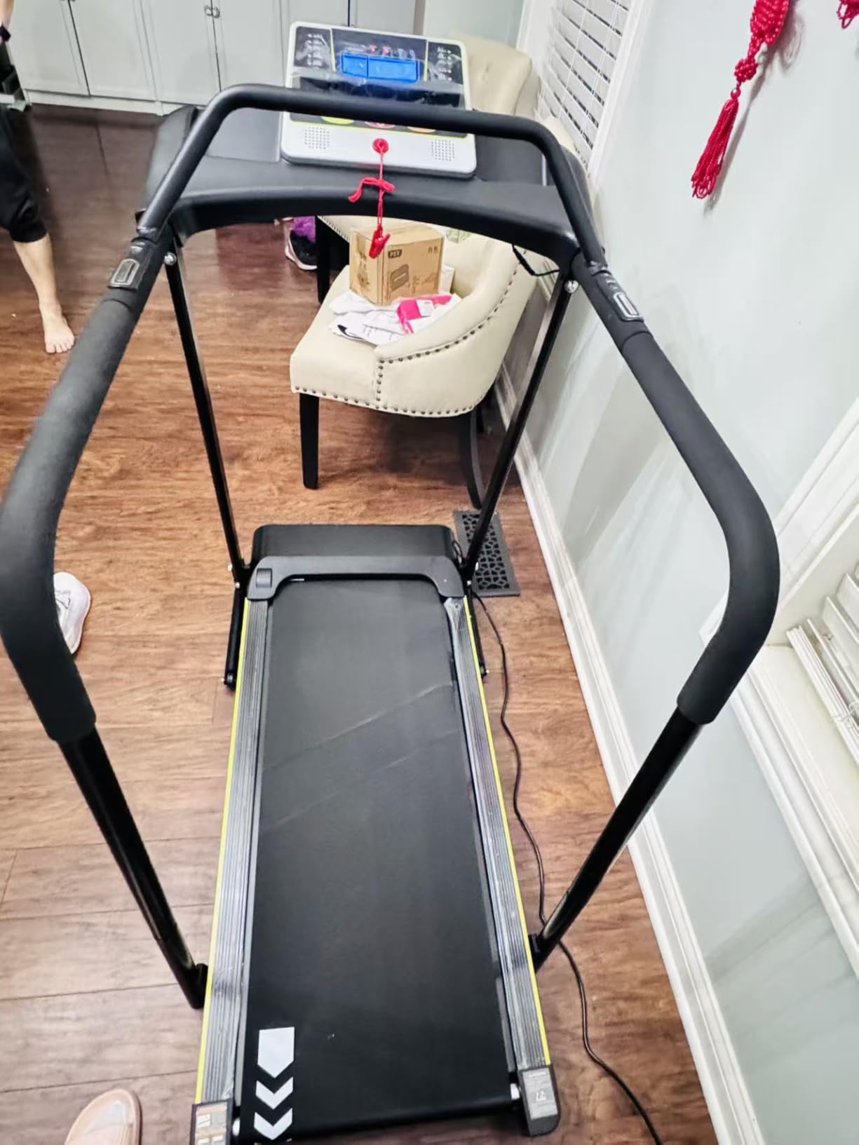 Redliro Treadmill for Seniors - 0.3mph Slow Start, Front & Long Handrails | 0-2% Incline, 300lb Capacity, Wheeled, Auto Lube, Soft Drop System, Screen Off Controls, Rehab Walker for Elderly Home Use customer photo 2