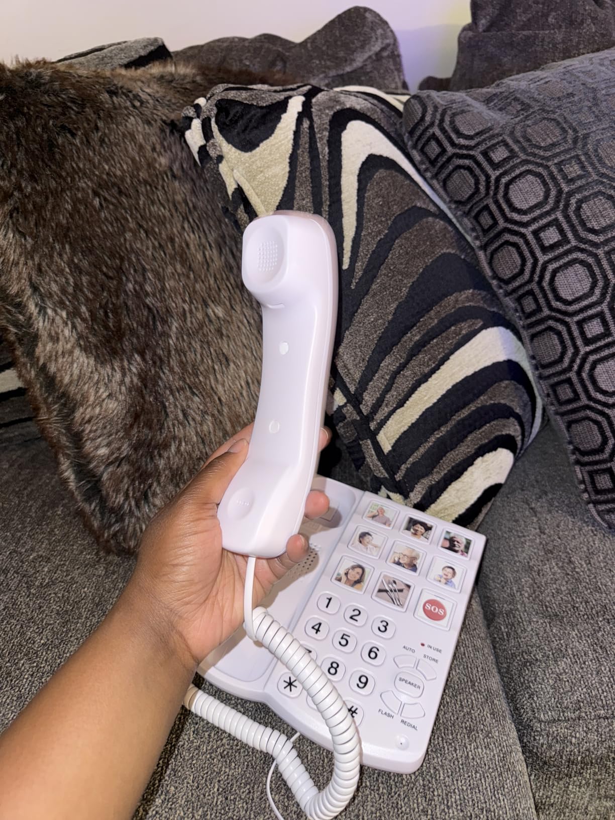 Corded Landline Phones for Seniors - Dementia/Alzheimers Phone for Seniors, 9 Big Picture Buttons & One-Click Dialing - 110dB Loud Ringer, Hands-Free - for Visual Hearing & Memory Impairments customer photo 1