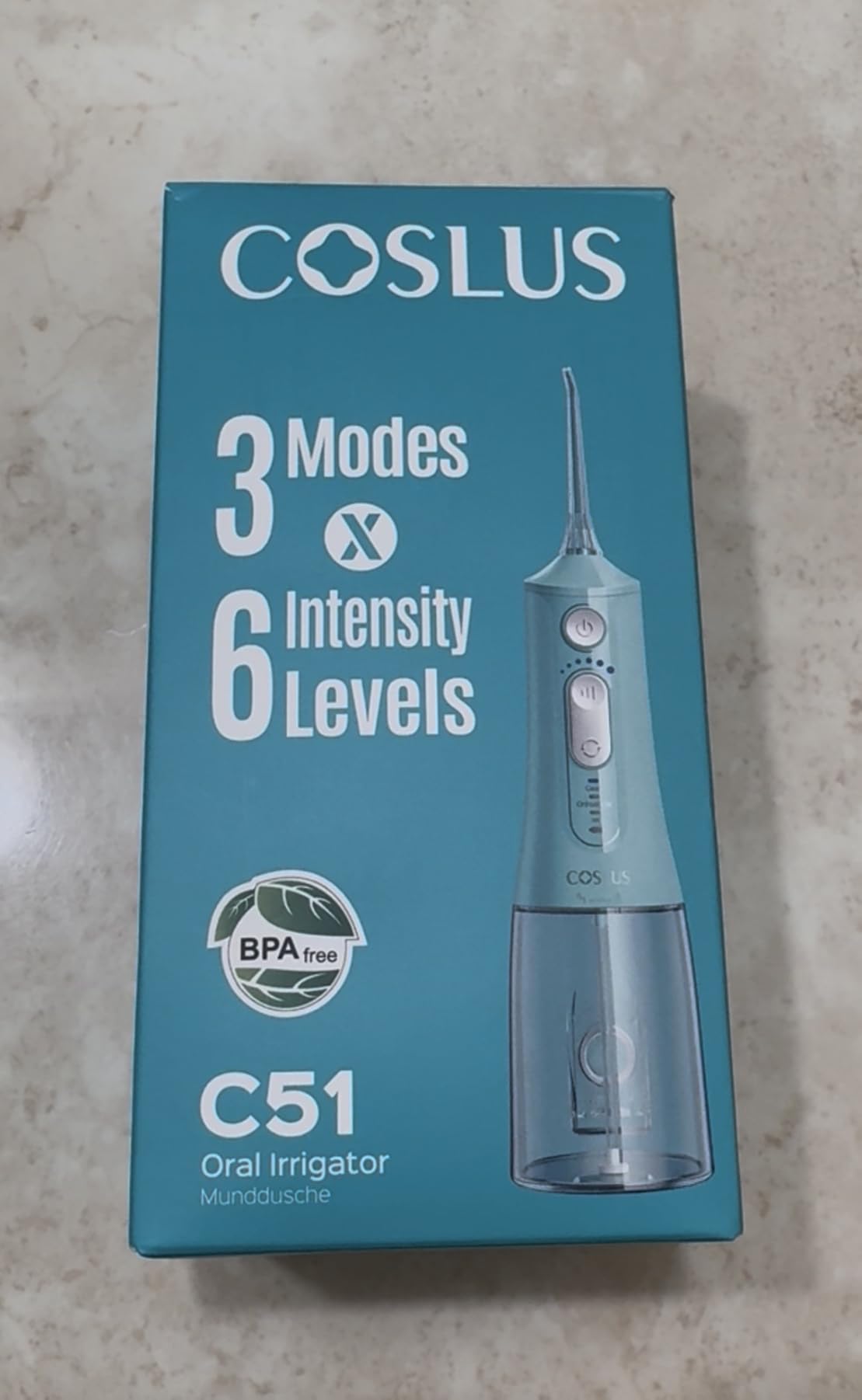 COSLUS ADA Accepted C51 Portable Water Flosser for Teeth: 3 Modes & 6 Pressure Settings with Jet Mode Water Dental Pick for Orthodontic, Braces, Sensitive Gums, Compact for Travel, for Multiple Users customer photo 1