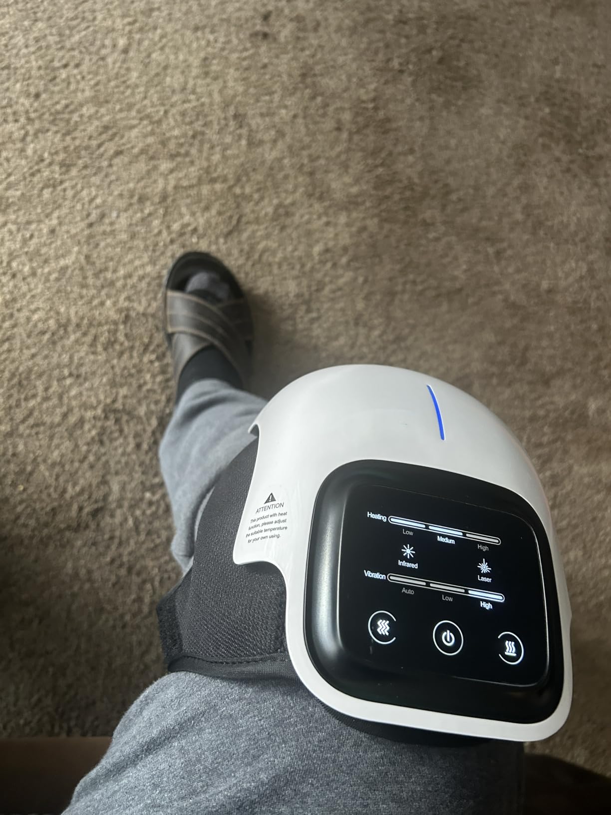Medcursor Knee Massager with Heat, Cordless Heated Knee Massage for Pain Relief with 3 Heating Levels, 3 Vibration Modes, LED Screen, Adjustable Straps, Gift for Men and Women customer photo 2