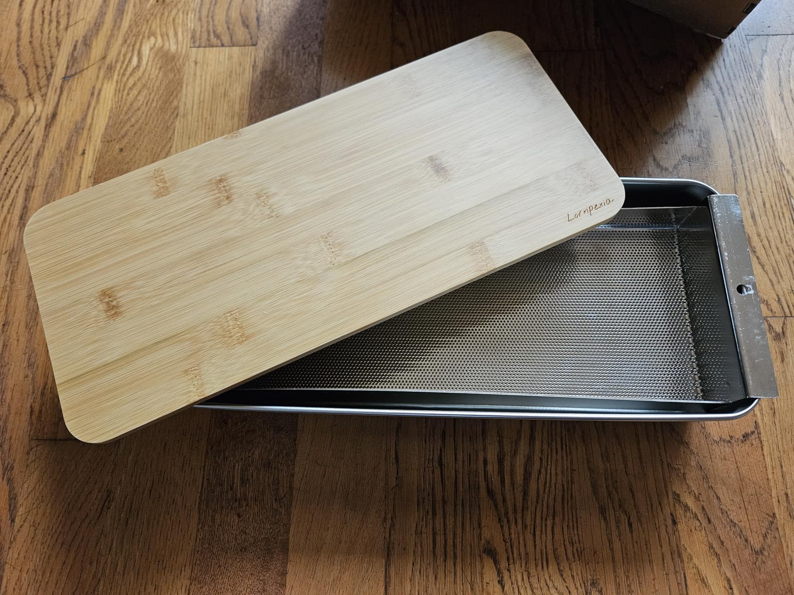 Microgreens Growing Kit - Stackable Stainless Steel Sprouting Tray with Wood Lid, Sprouts Growing Kit for Indoor Gardening in Small Spaces, Kitchen, or Windowsill - No Seeds Included customer photo 2