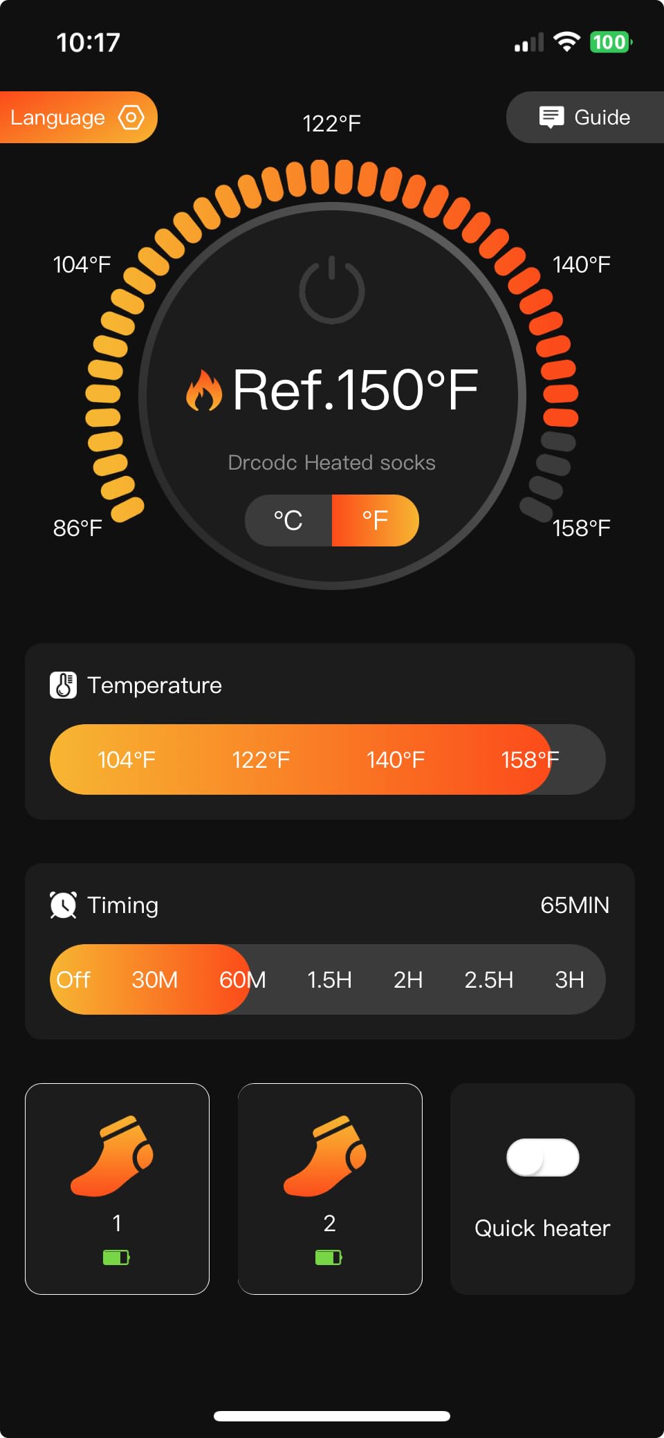 Heated Socks with App Control for Men Women, 8500mAh*2 Battery Rechargeable, Electric Heating Warm Socks Work Up to 10 Hours for Hunting, Camping, Hiking, Walking, Fishing, Cycling, Outdoor Work customer photo 1